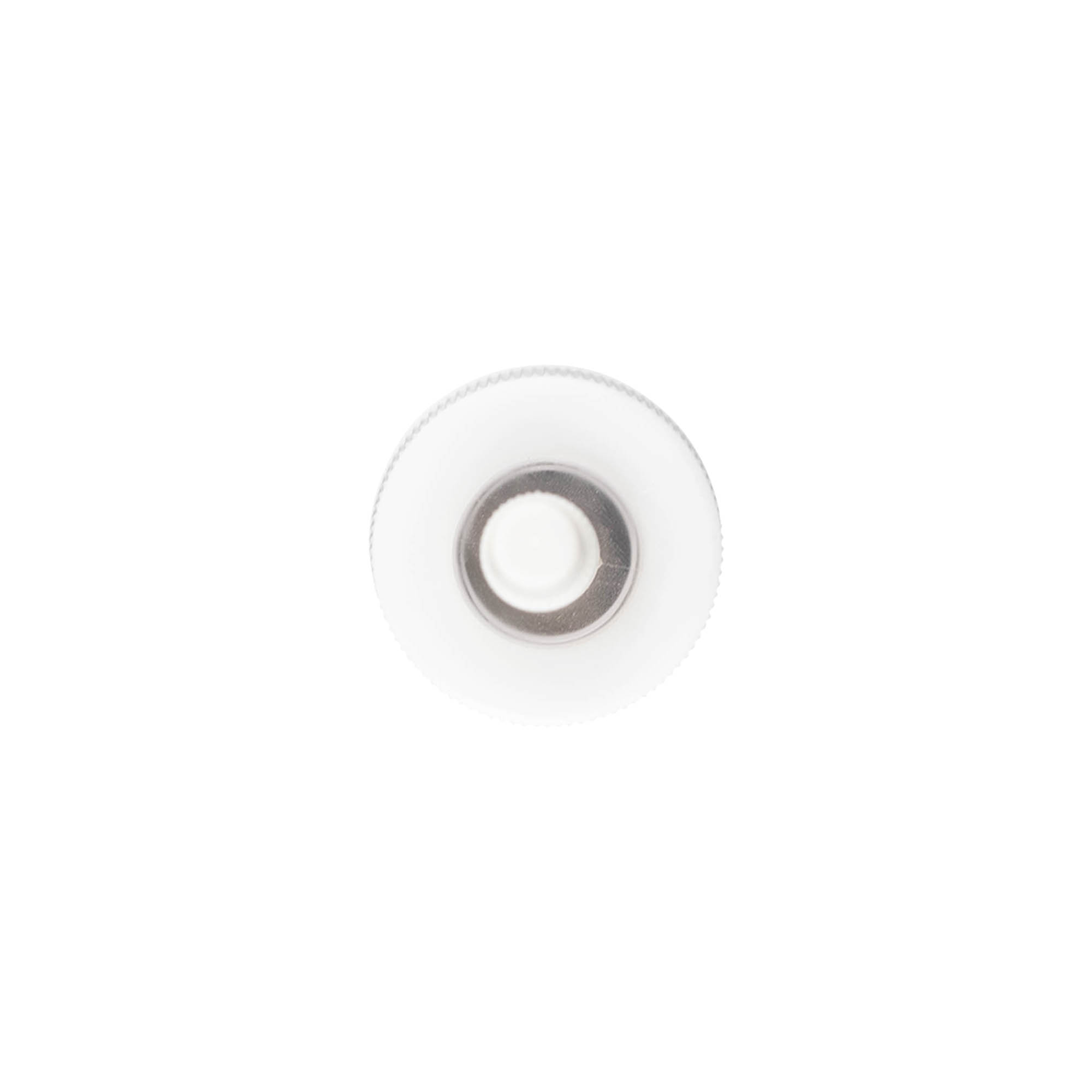Skruelåg med applikator, PP-plast, hvid, til åbning: 24/410