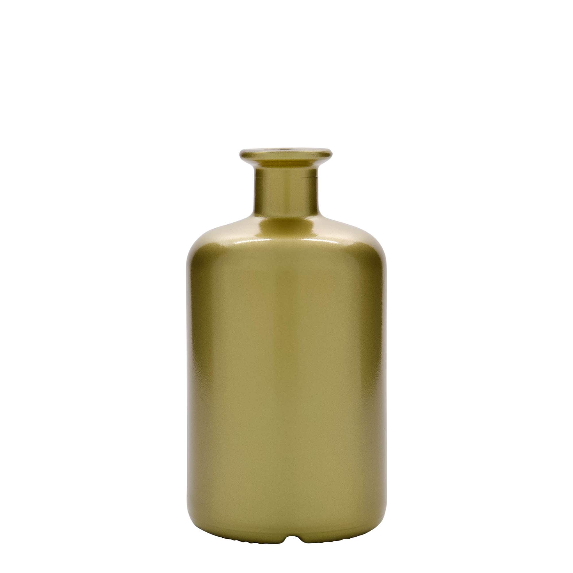 500 ml glasflaske apotekerglas, guld, åbning: kork