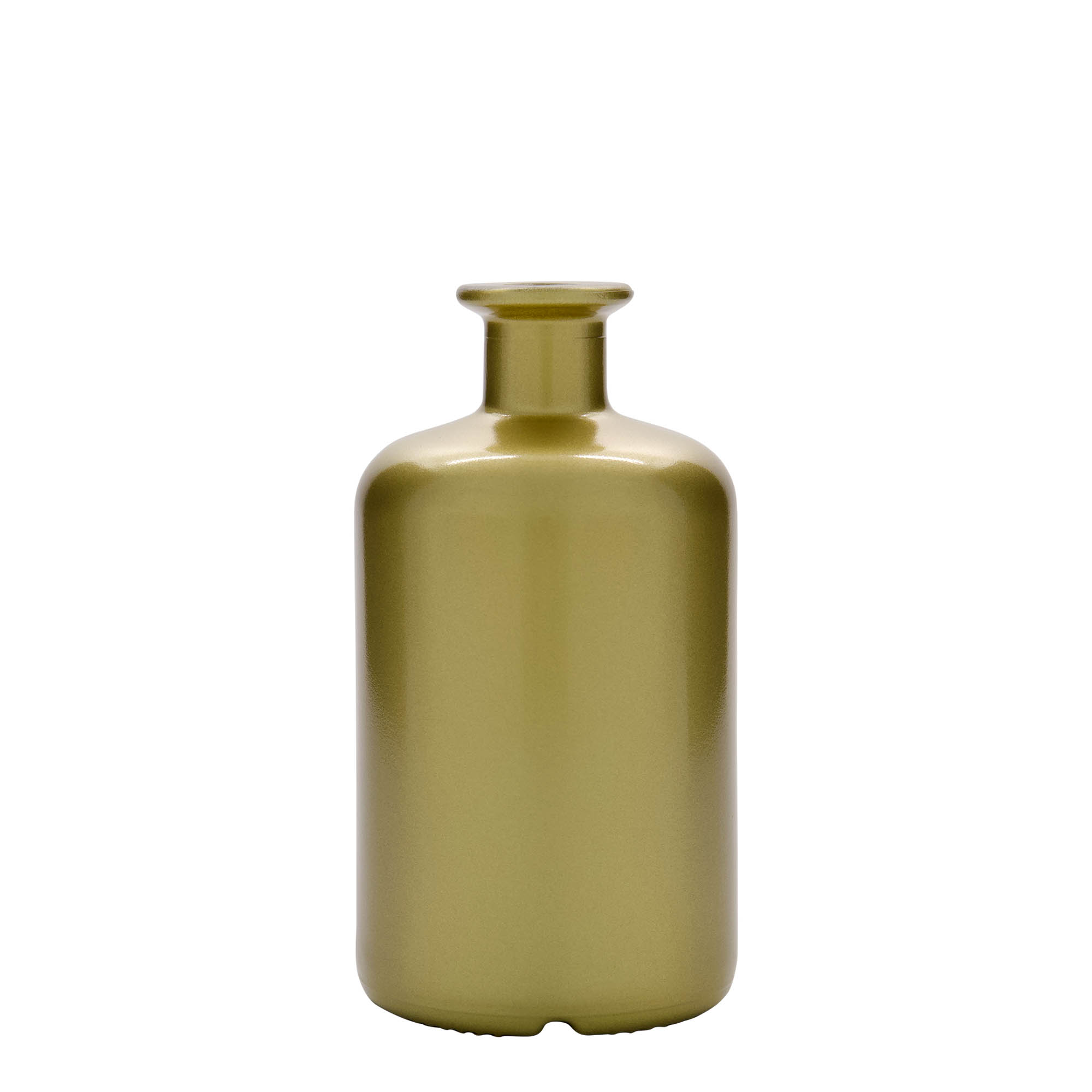 500 ml glasflaske apotekerglas, guld, åbning: kork