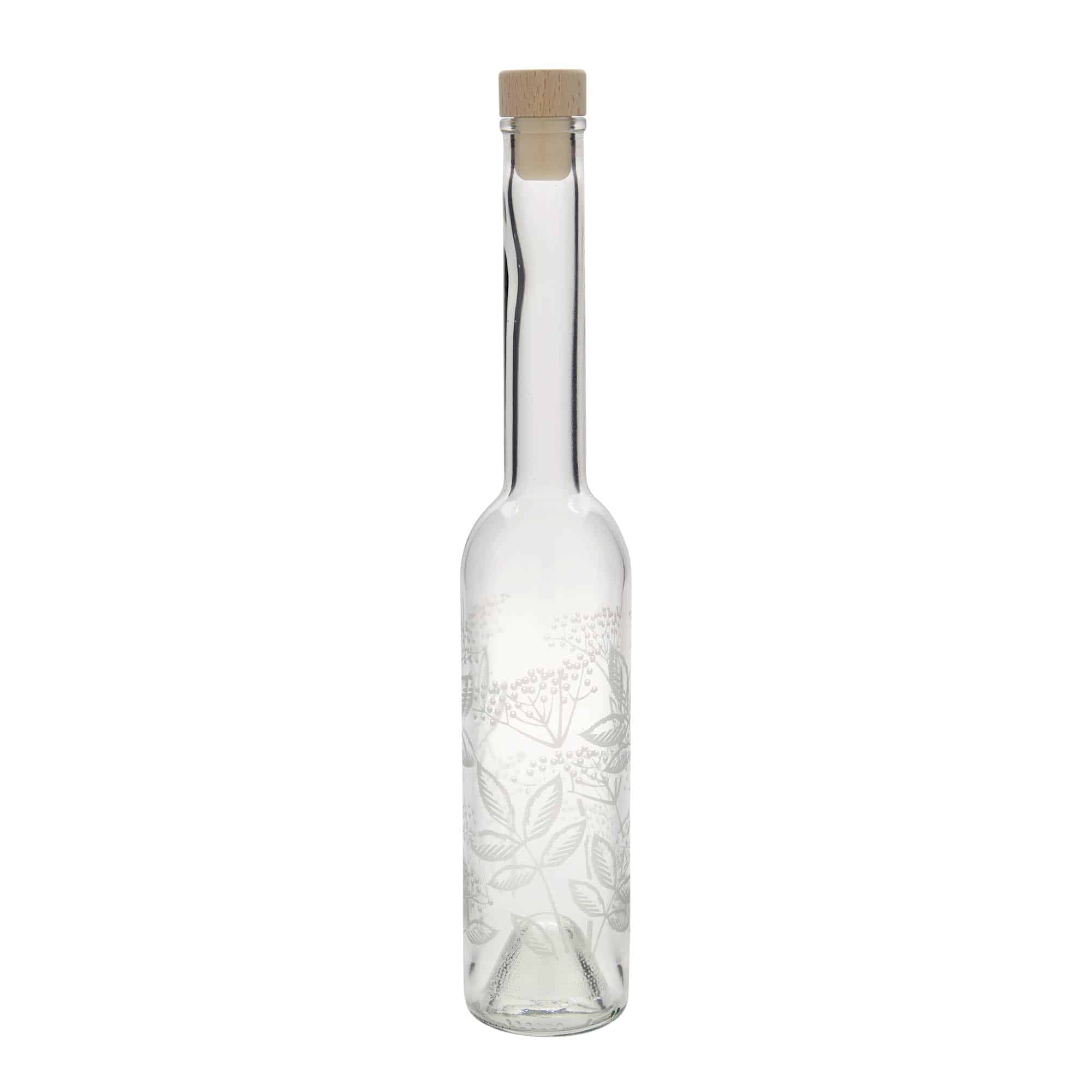 350 ml glasflaske 'Opera', motiv: hyld, åbning: kork