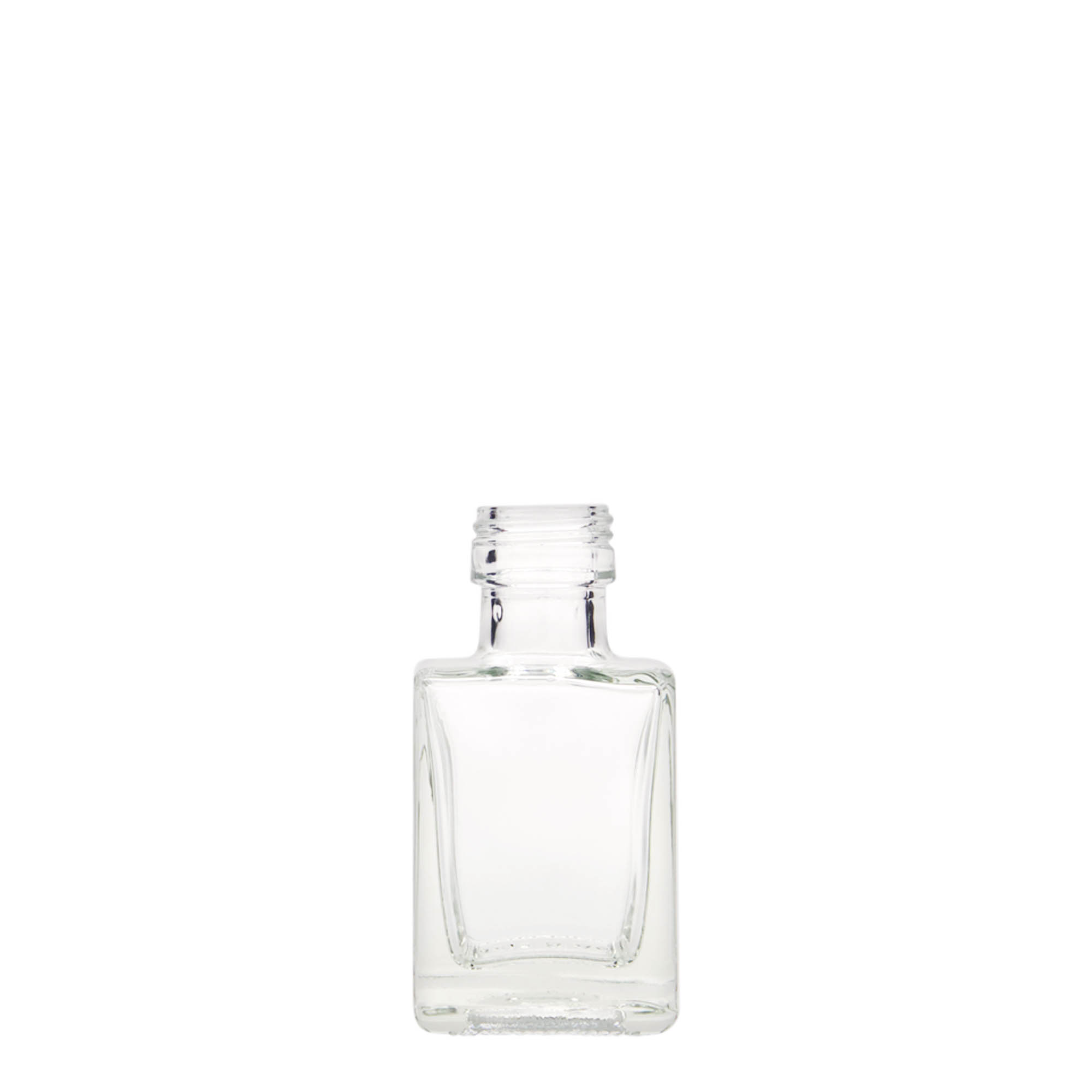 50 ml glasflaske 'Cube', firkantet, åbning: PP 24 50 ml glasflaske 'Cube', firkantet, åbning: PP 24