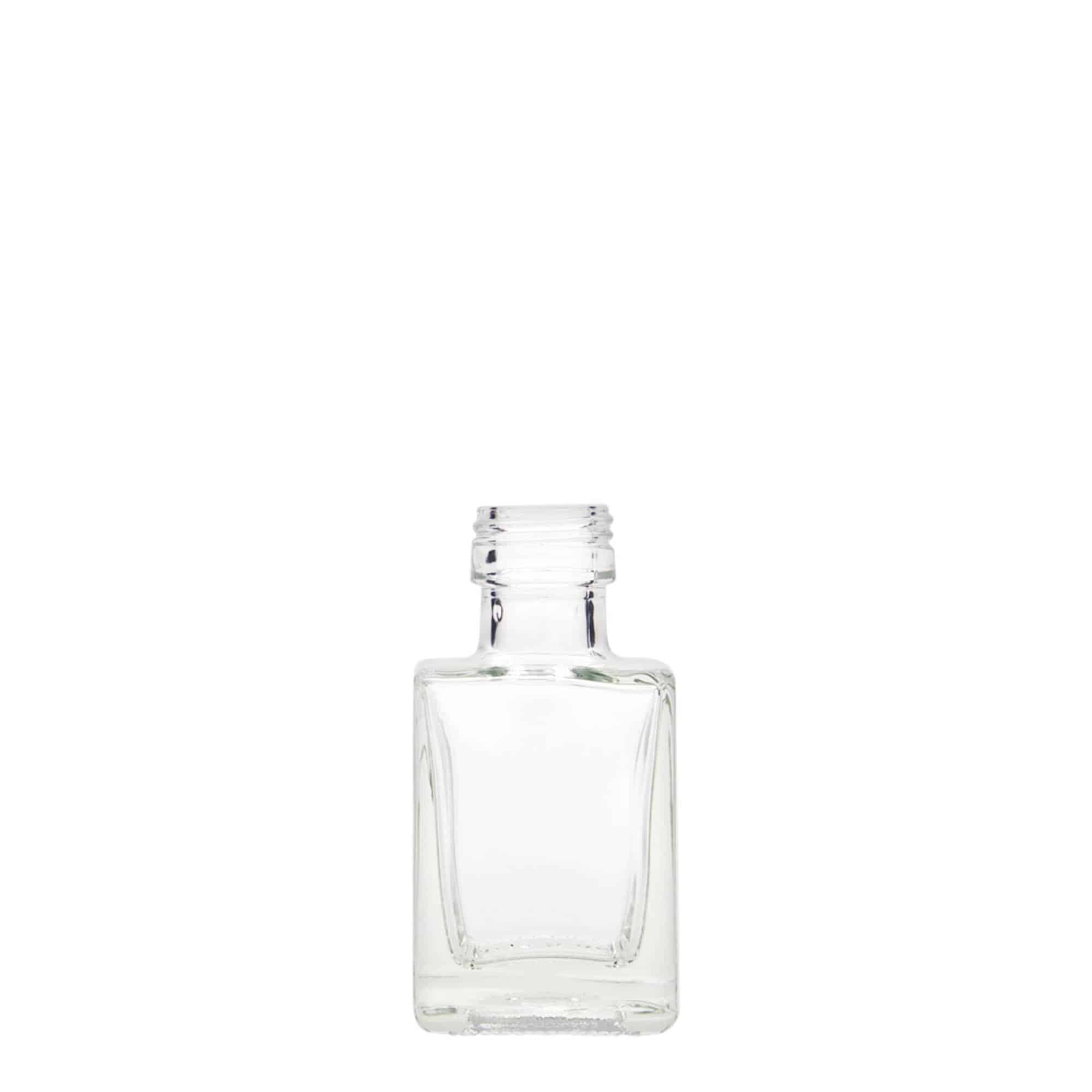 50 ml glasflaske »Cube«, firkantet, åbning: PP 24