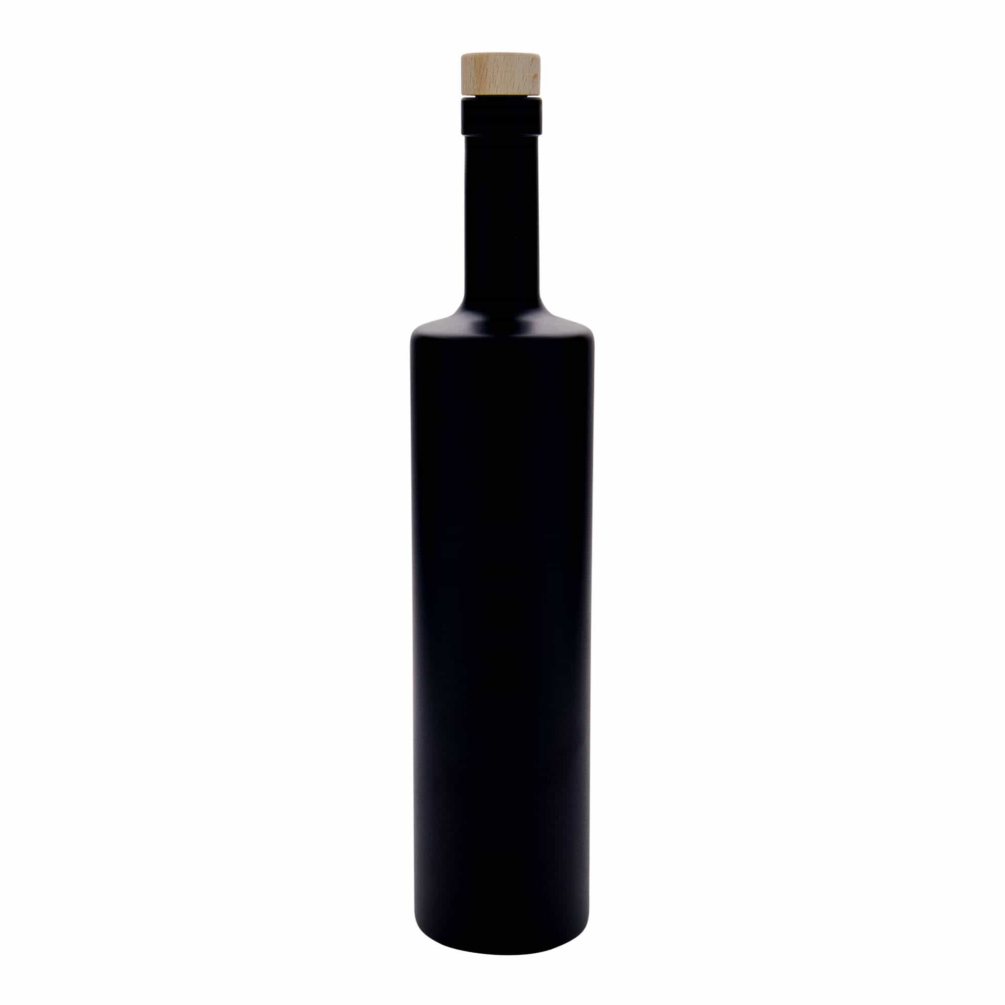 700 ml glasflaske »Centurio«, sort, åbning: kork