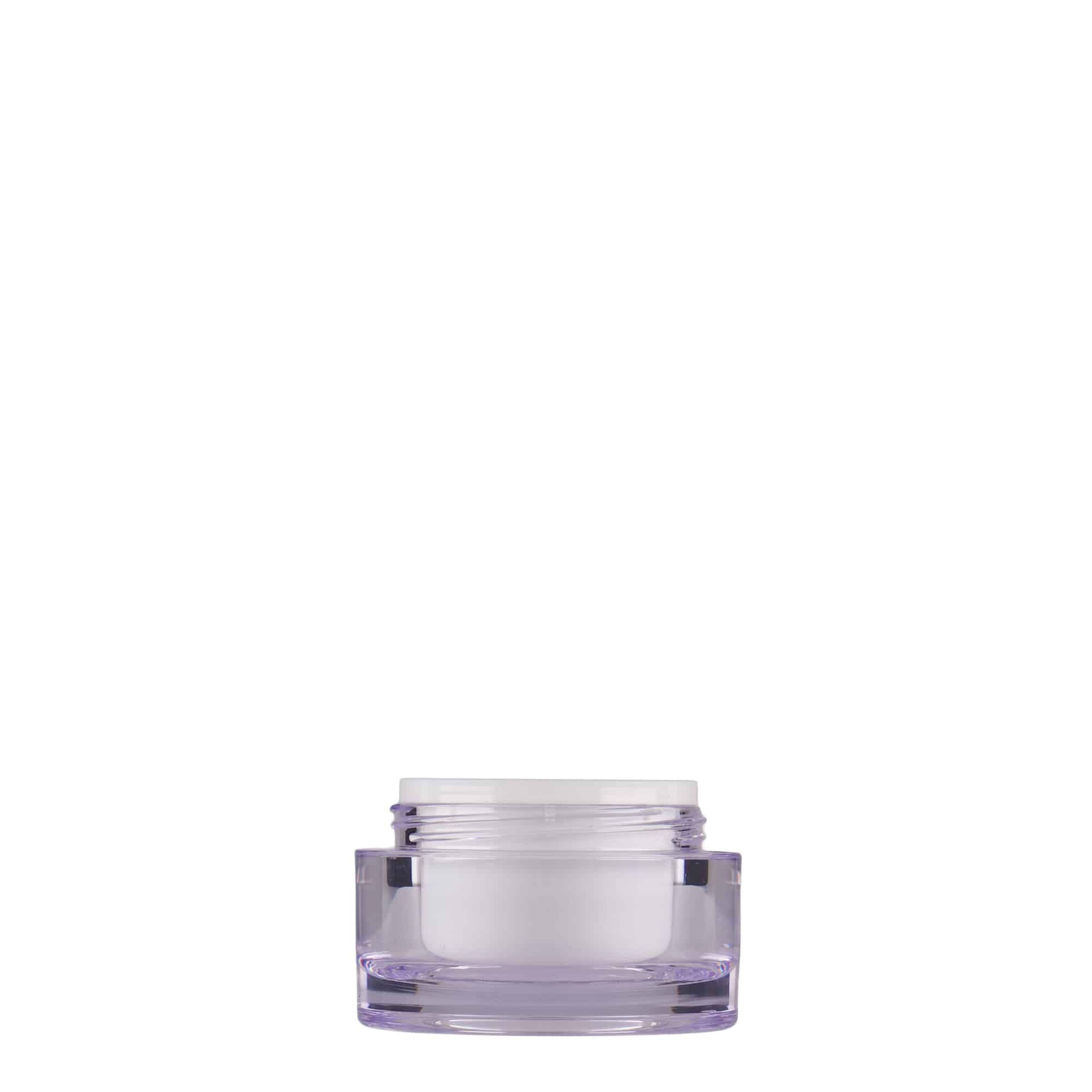 10 ml glasdigel, SAN-plast, hvid, åbning: Skruelåg
