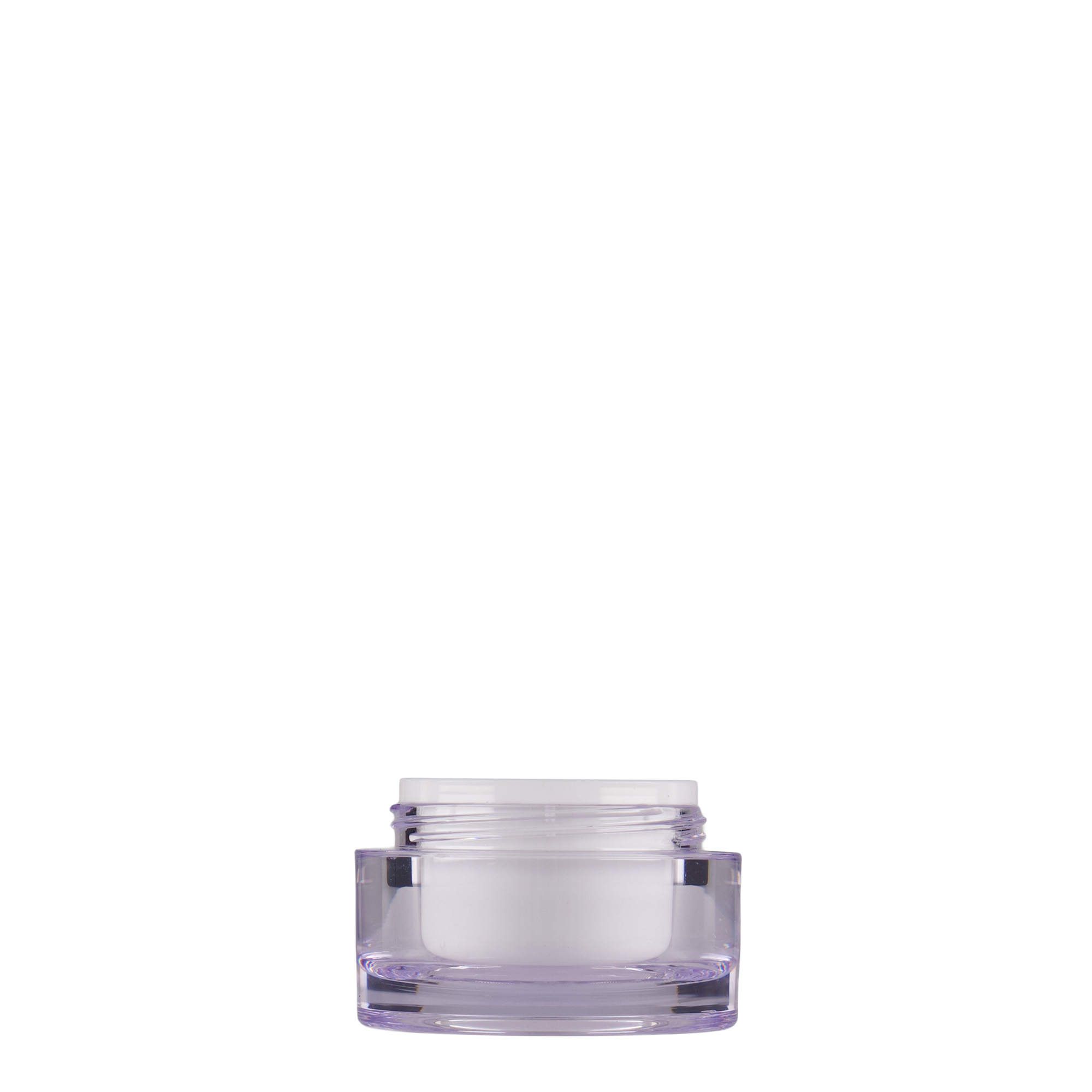 10 ml krukke, SAN-plast, hvid, åbning: skruelåg 10 ml krukke, SAN-plast, hvid, åbning: skruelåg