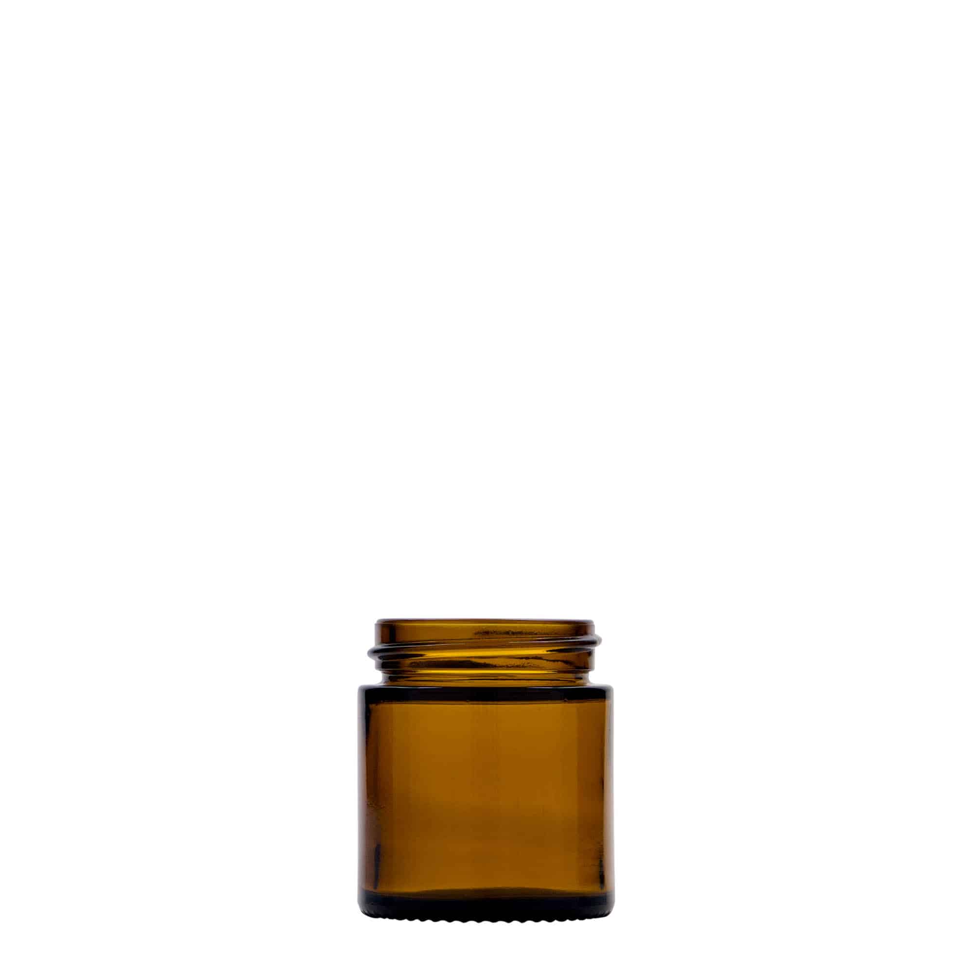 30 ml krukke 'Brown Line', glas, brun, åbning: skruelåg