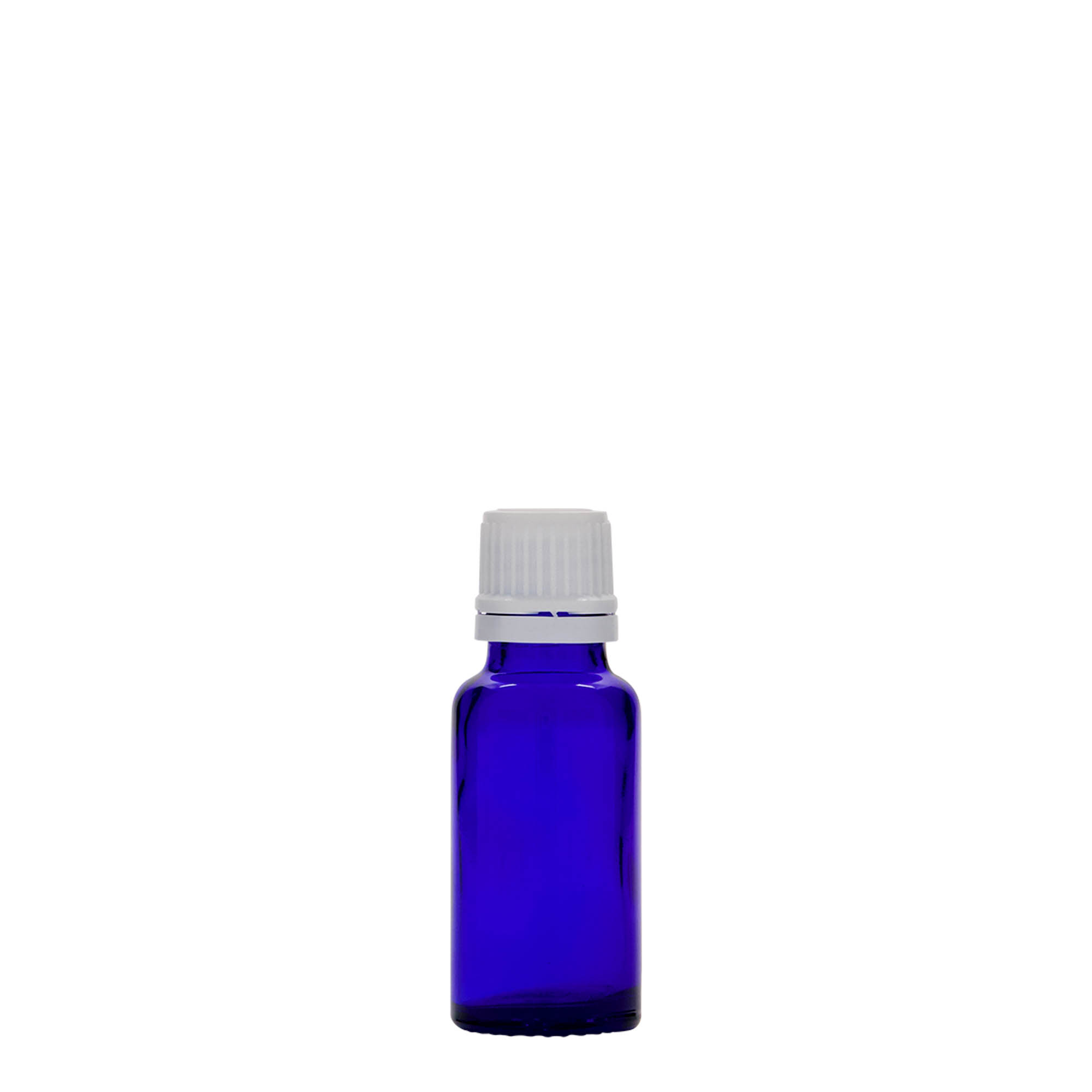 20 ml medicinflaske, glas, kongeblå, åbning: DIN 18