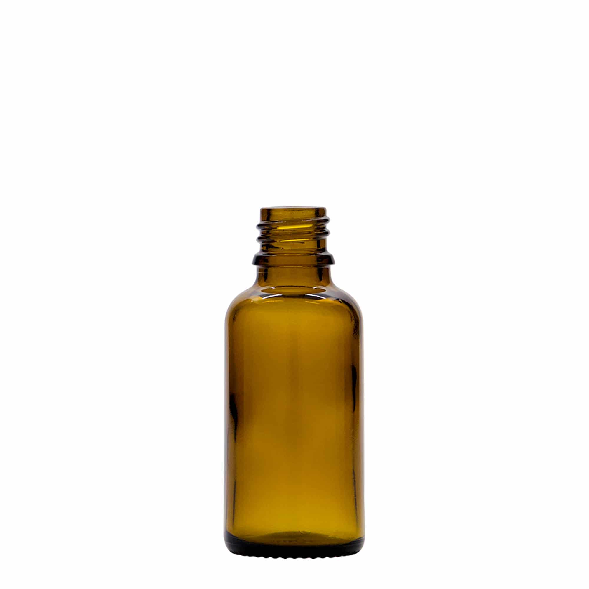 30 ml pipetteflaske medicin, glas, brun, munding: DIN 18