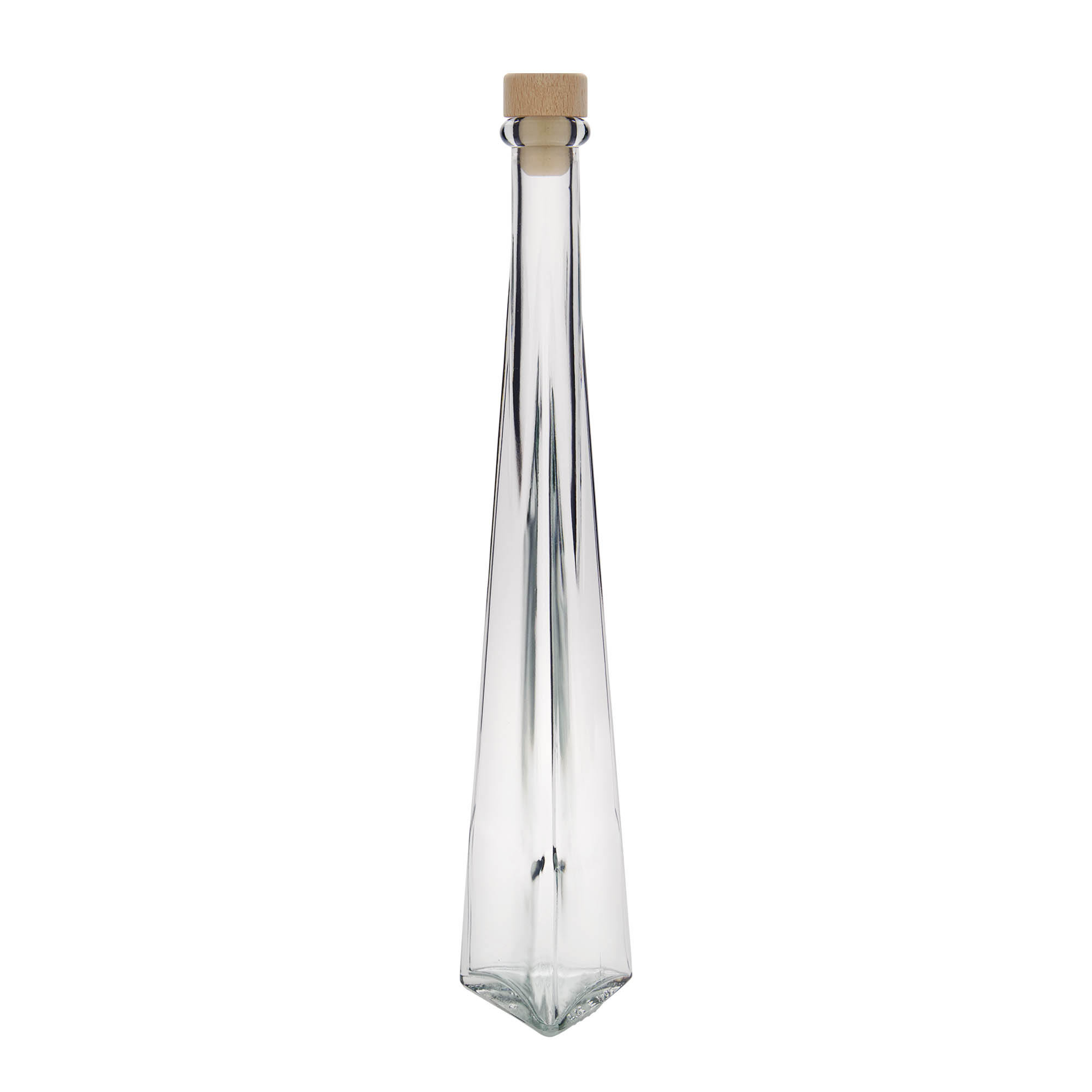 200 ml glasflaske 'Dama Triangolore', trekantet, åbning: prop 200 ml glasflaske 'Dama Triangolore', trekantet, åbning: prop