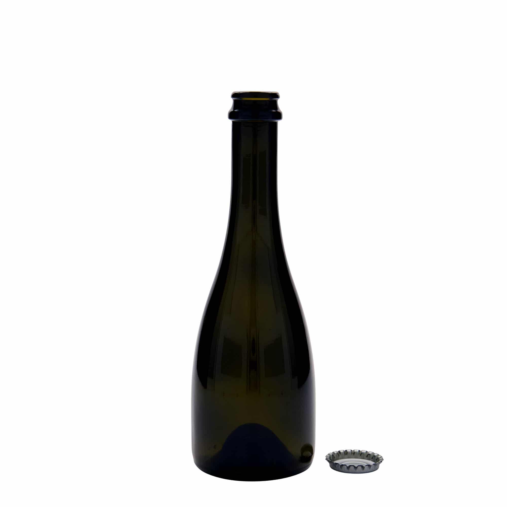 330 ml øl-/sodavandsflaske 'Tosca', glas, antikgrøn, åbning: Kronkapsel
