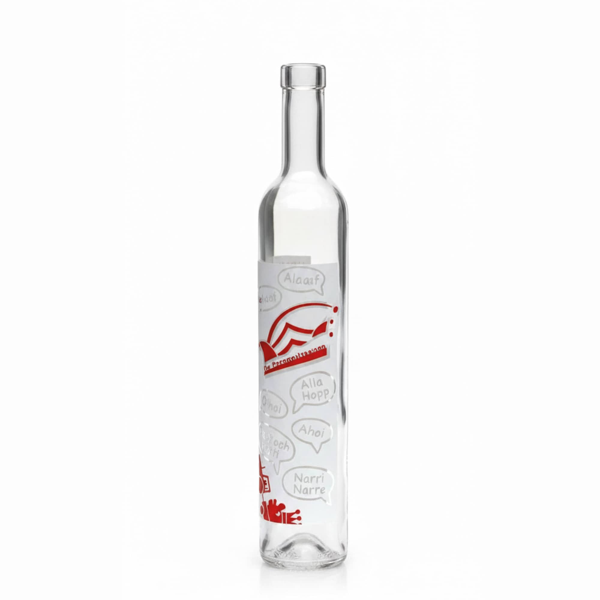 500 ml glasflaske Maximo trykt 'Karneval', åbning: kork