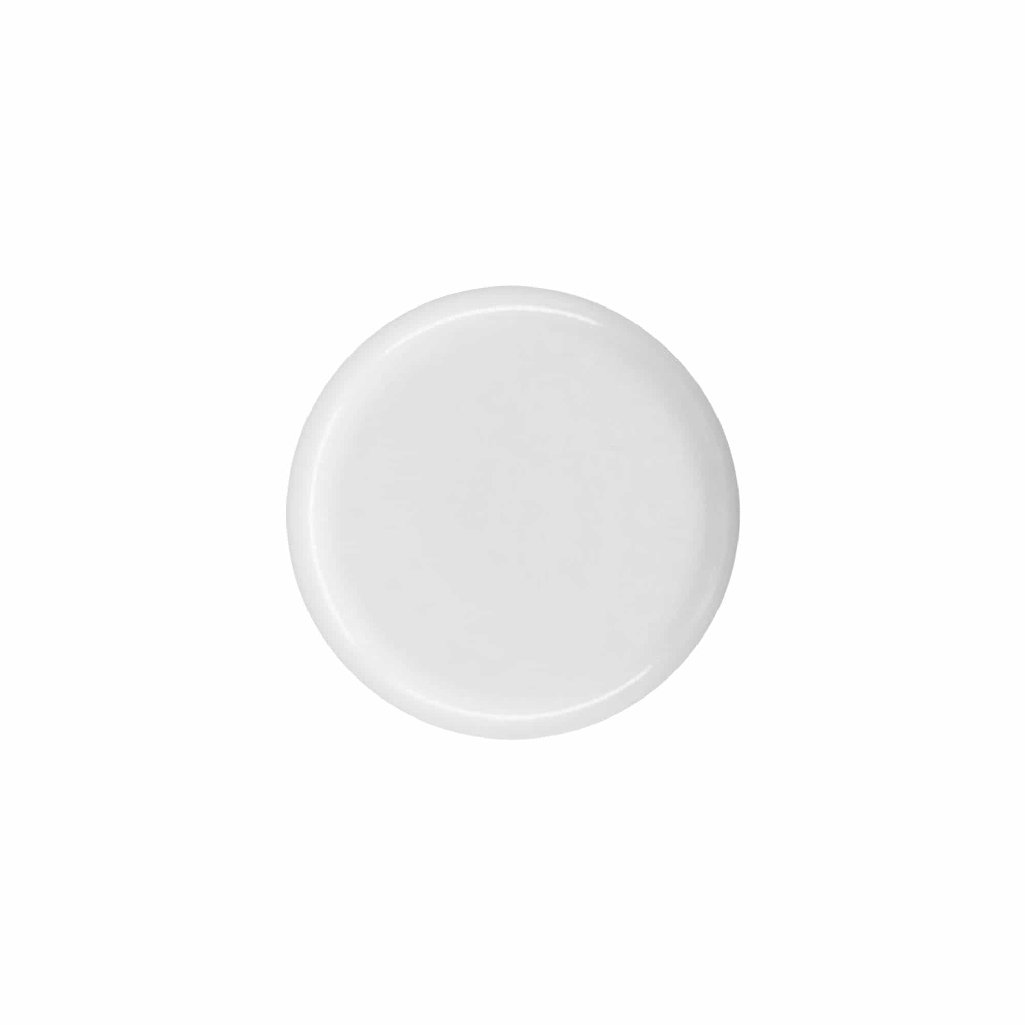 Skruelåg rund flaske med sprøjteindsats, PE-plast, hvid, til åbning: DIN 18