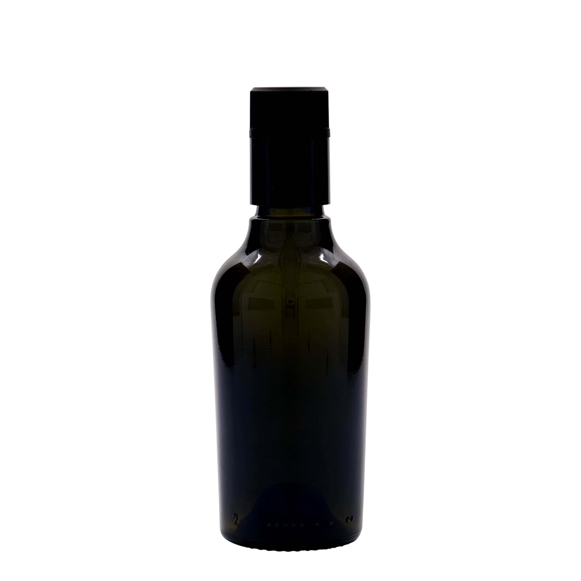 250 ml eddike-/olieflaske »Oleum«, glas, antikgrøn, munding: DOP