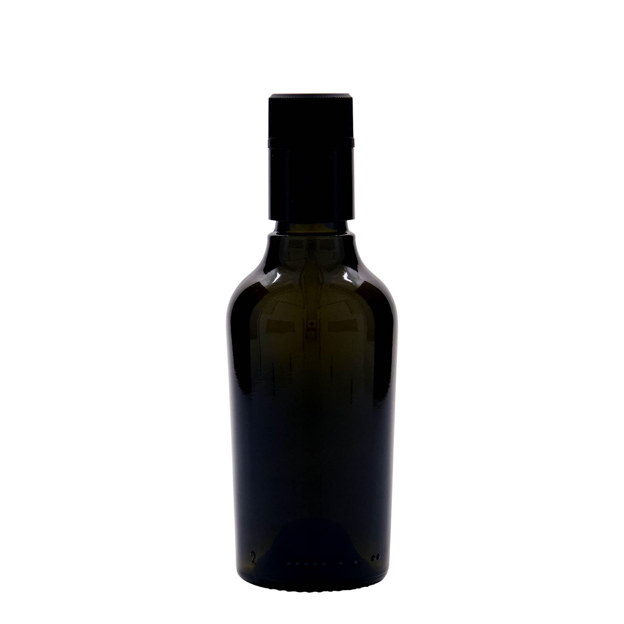 250 ml eddike-/olieflaske »Oleum«, glas, antikgrøn, munding: DOP