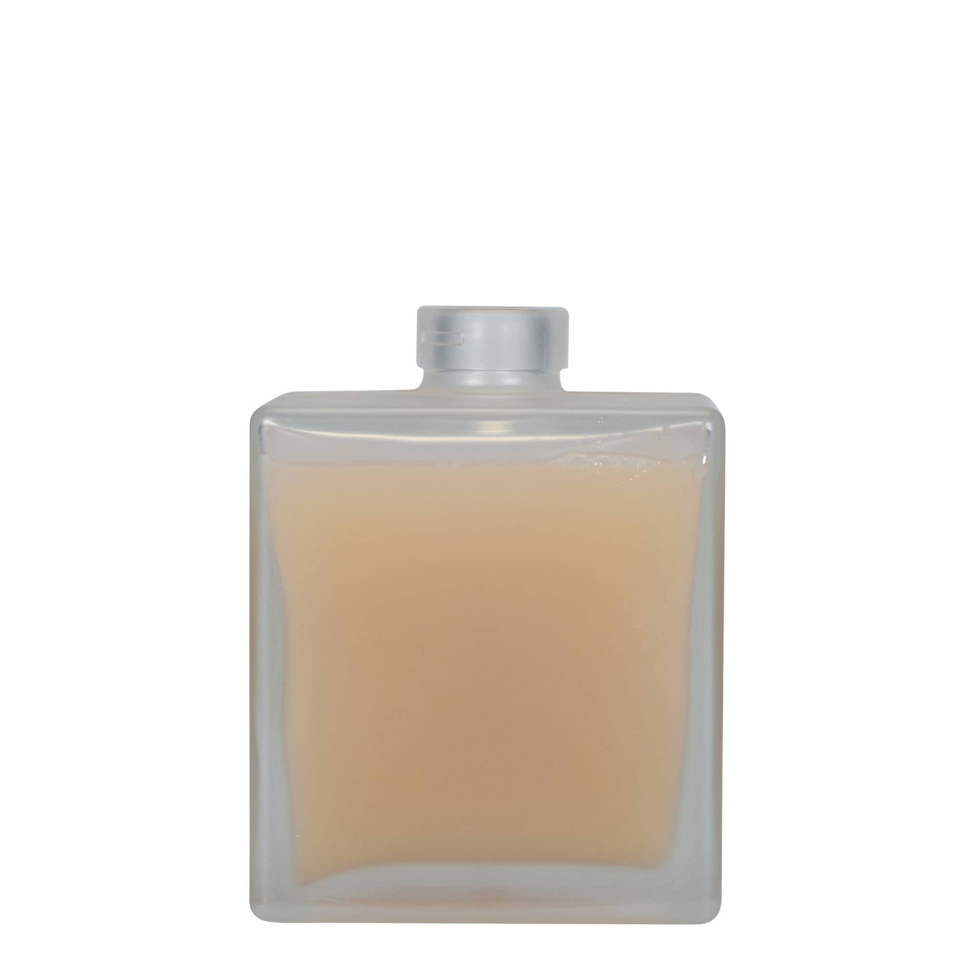 500 ml glasflaske 'Cube', kvadratisk, matteret, åbning: Kork
