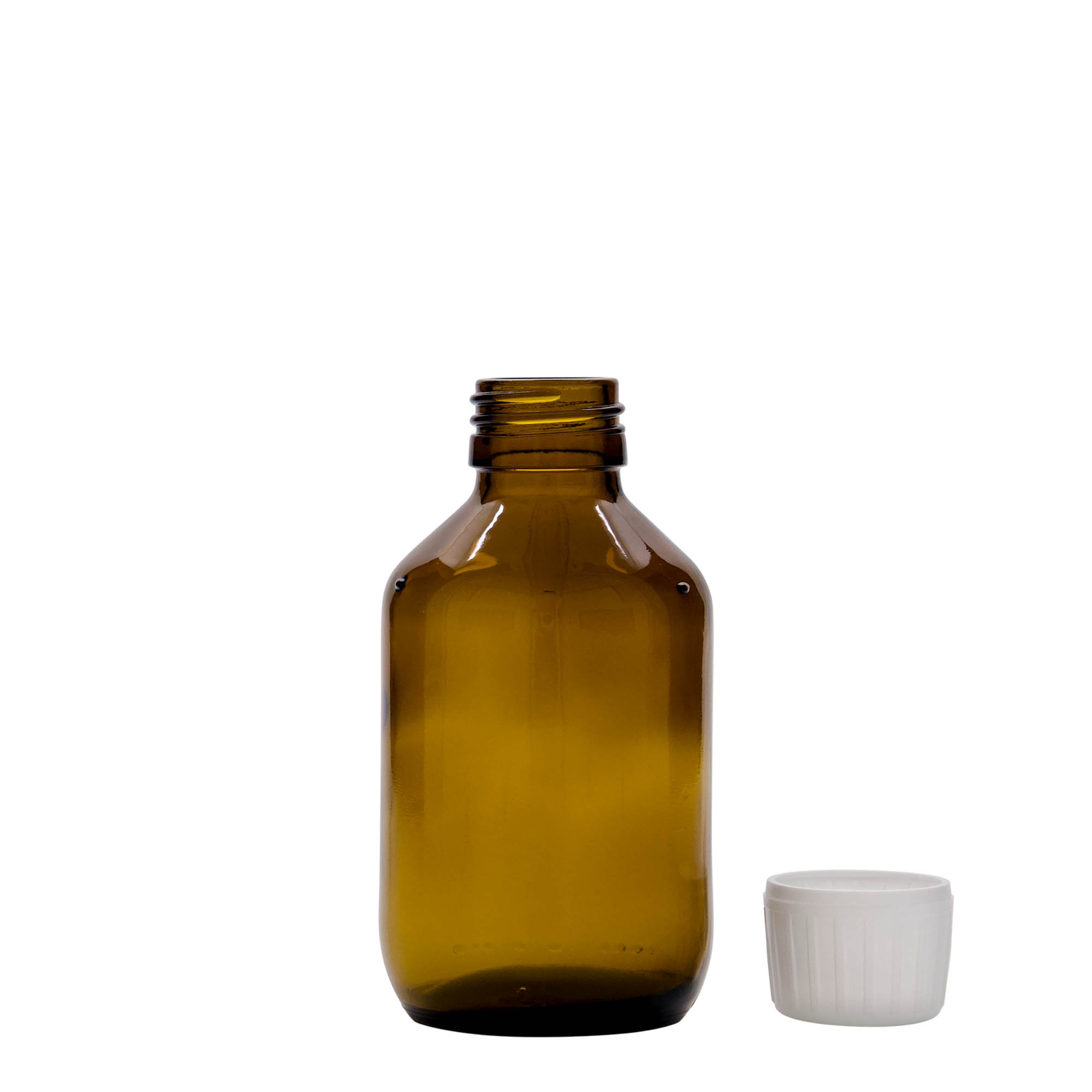 150 ml medicinflaske, brun, glas, åbning: PP 28 150 ml medicinflaske, brun, glas, åbning: PP 28