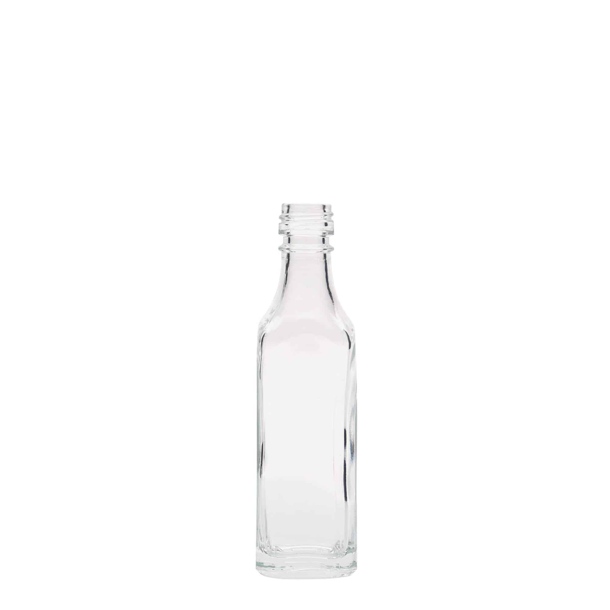 50 ml glasflaske 'Siena', kvadratisk, åbning: PP 18 50 ml glasflaske 'Siena', kvadratisk, åbning: PP 18