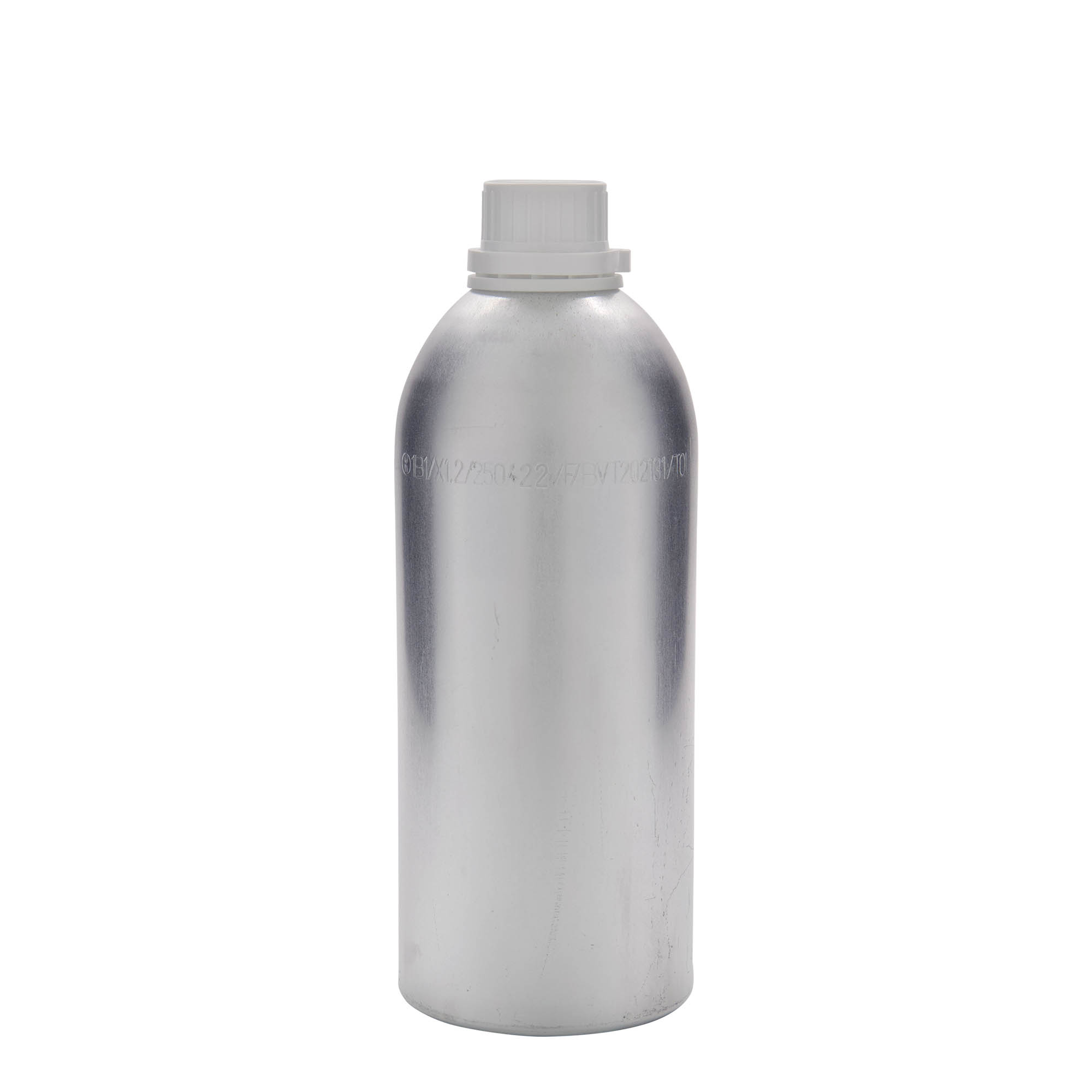 1100 ml aluminiumsflaske, metal, sølv, åbning: DIN 32
