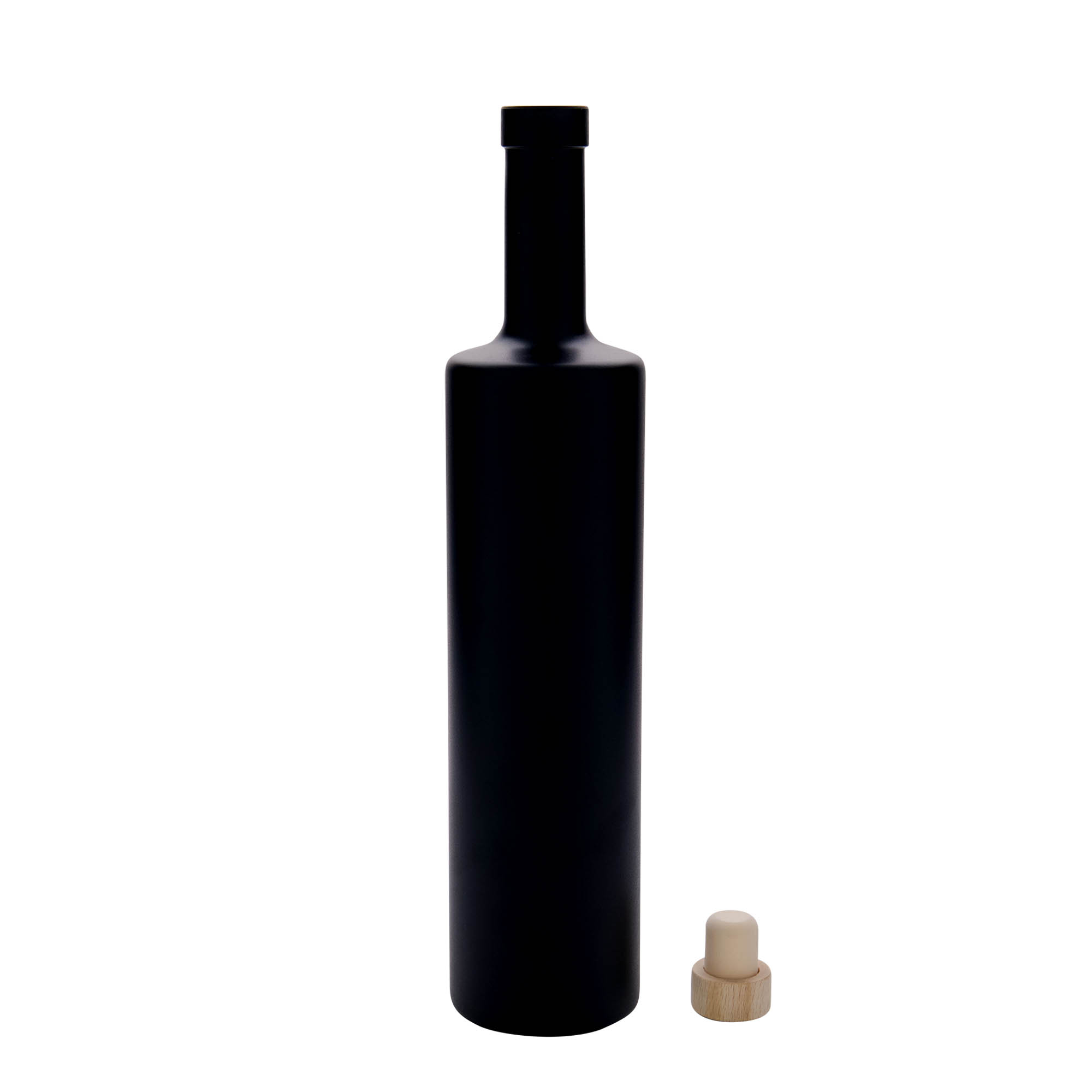 700 ml glasflaske 'Centurio', sort, åbning: kork