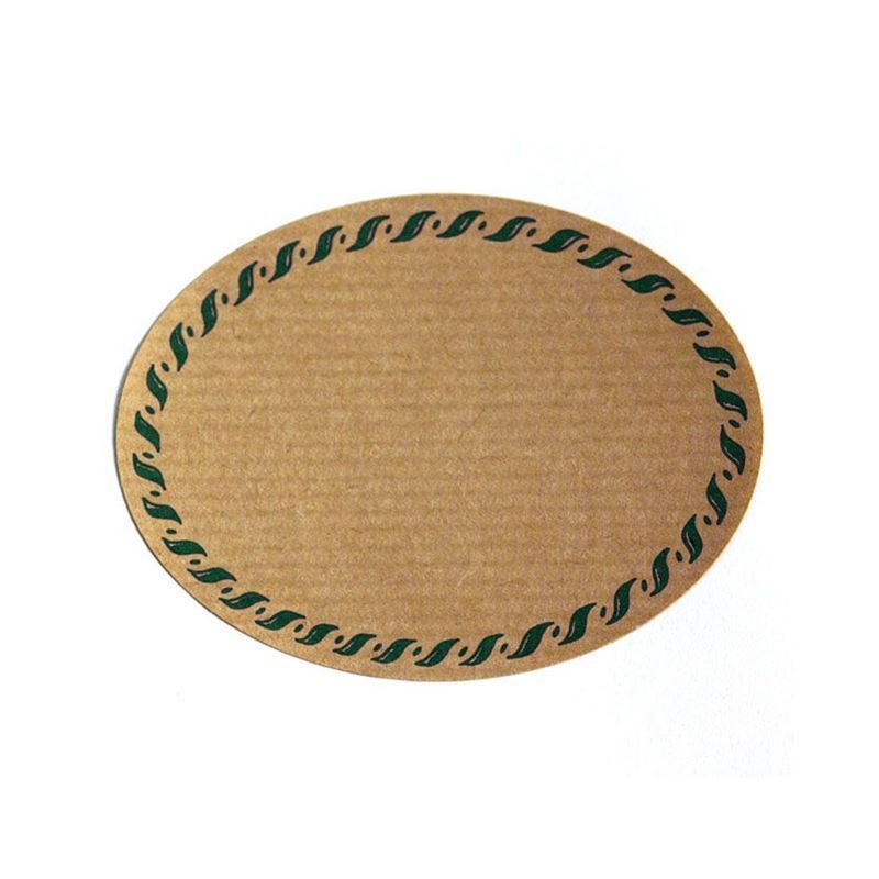 Naturetiket 'Snorkant', oval, papir, grøn-brun