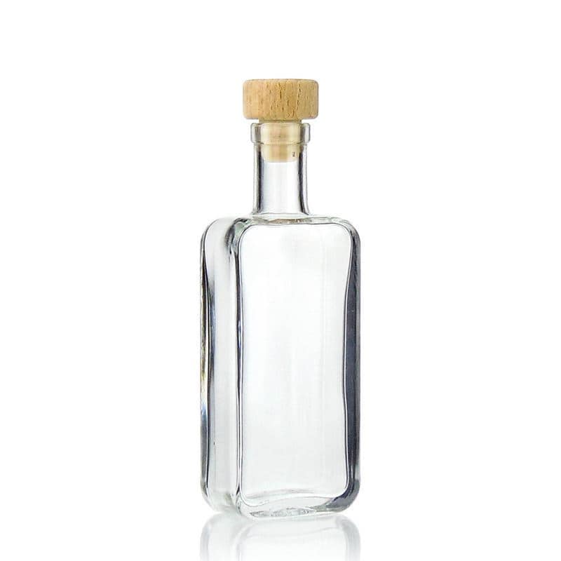 100 ml glasflaske 'Nice', firkantet, åbning: Kork
