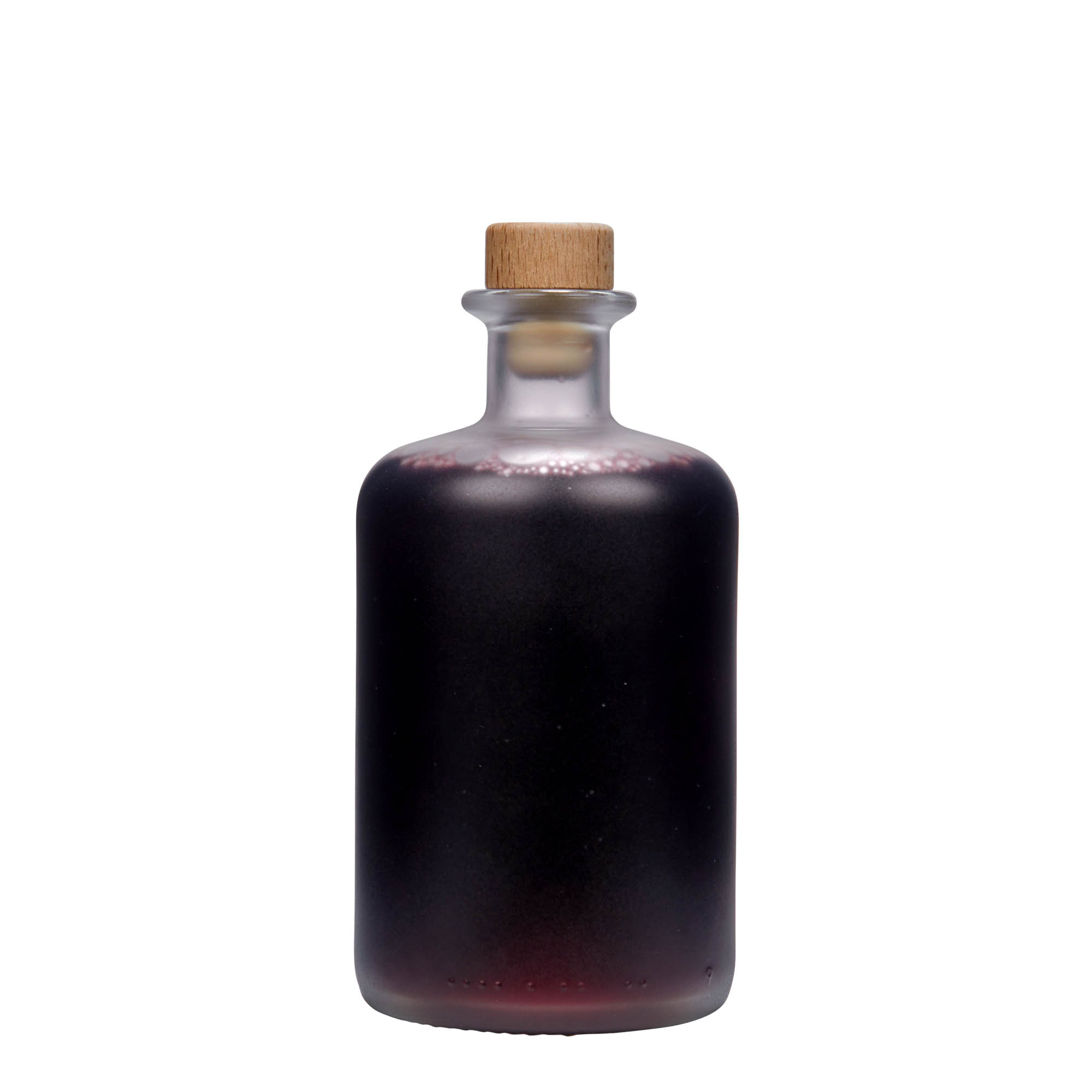 500 ml glasflaske apotekerglas, iset, åbning: kork