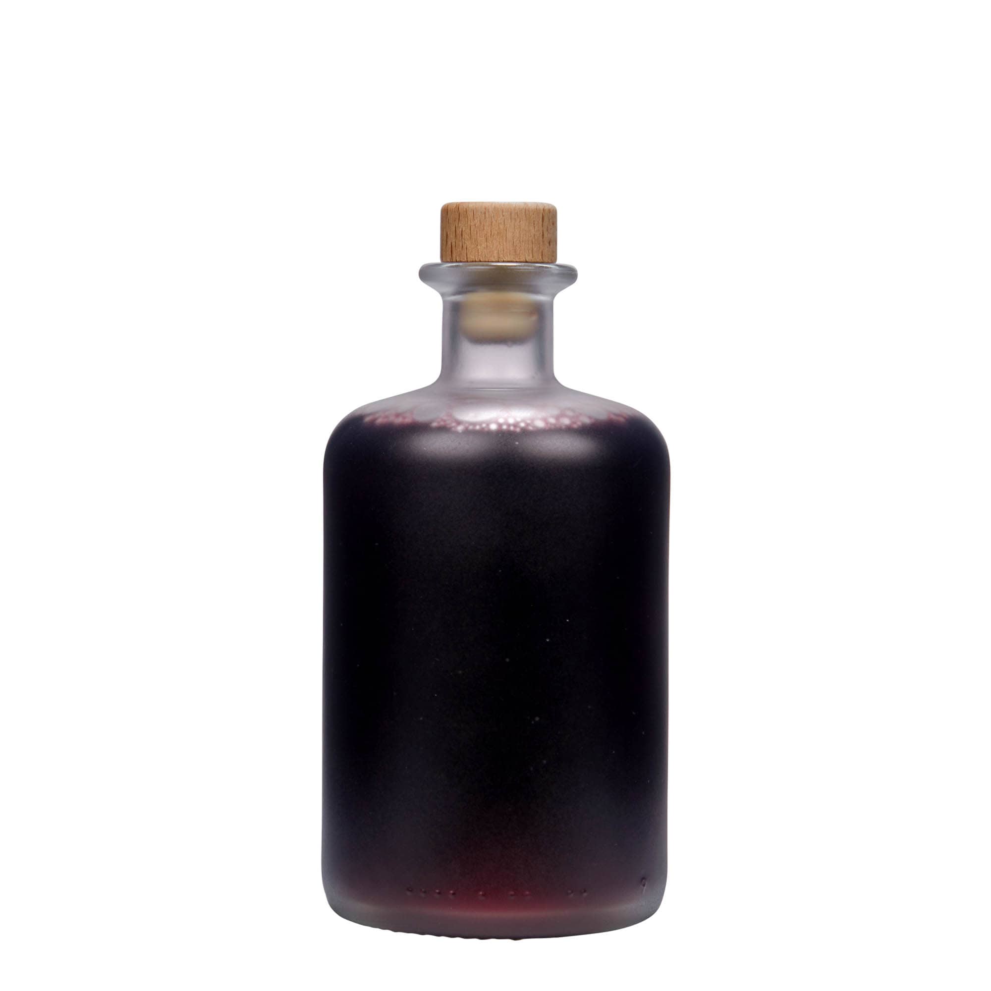 500 ml glasflaske apotekerglas, iset, åbning: kork