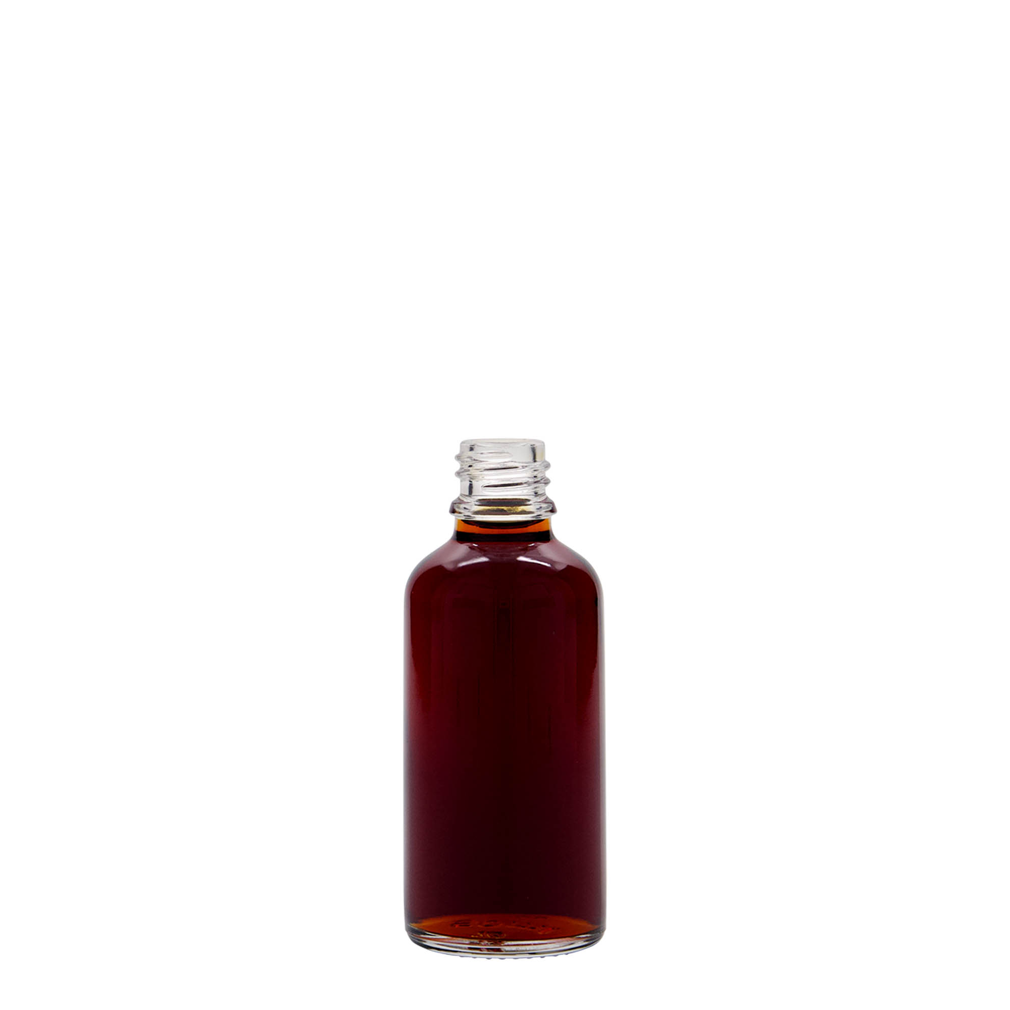 50 ml medicinflaske, glas, åbning: DIN 18