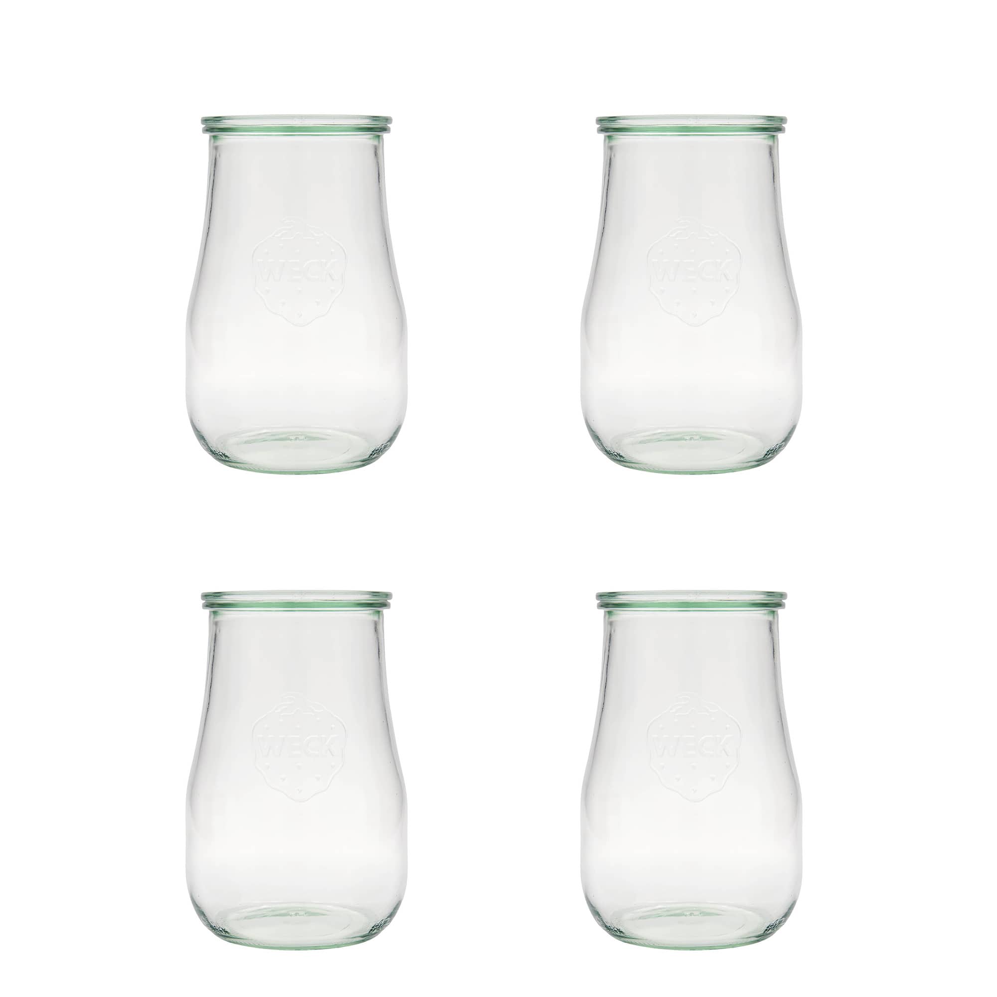 4x 1750 ml WECK-tulipanglas med glaslåg RR 100