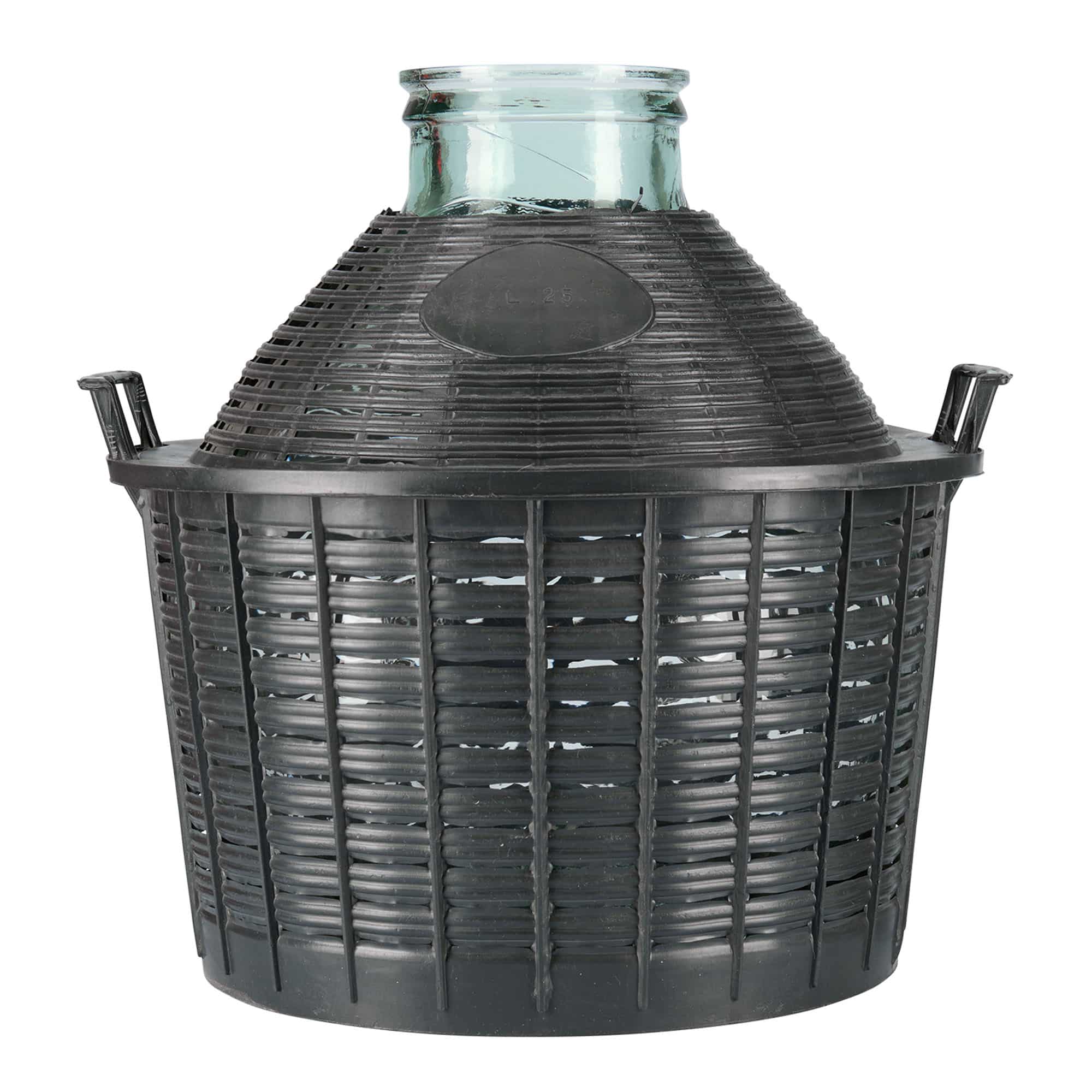 25 l ballonflaske, bredhalset, glas, åbning: Hætte