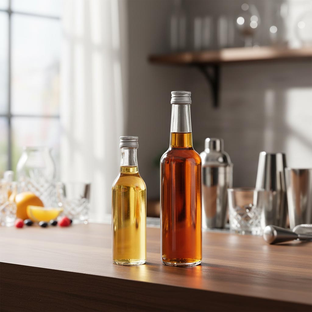 50 ml glasflaske med lige hals, åbning: PP 18