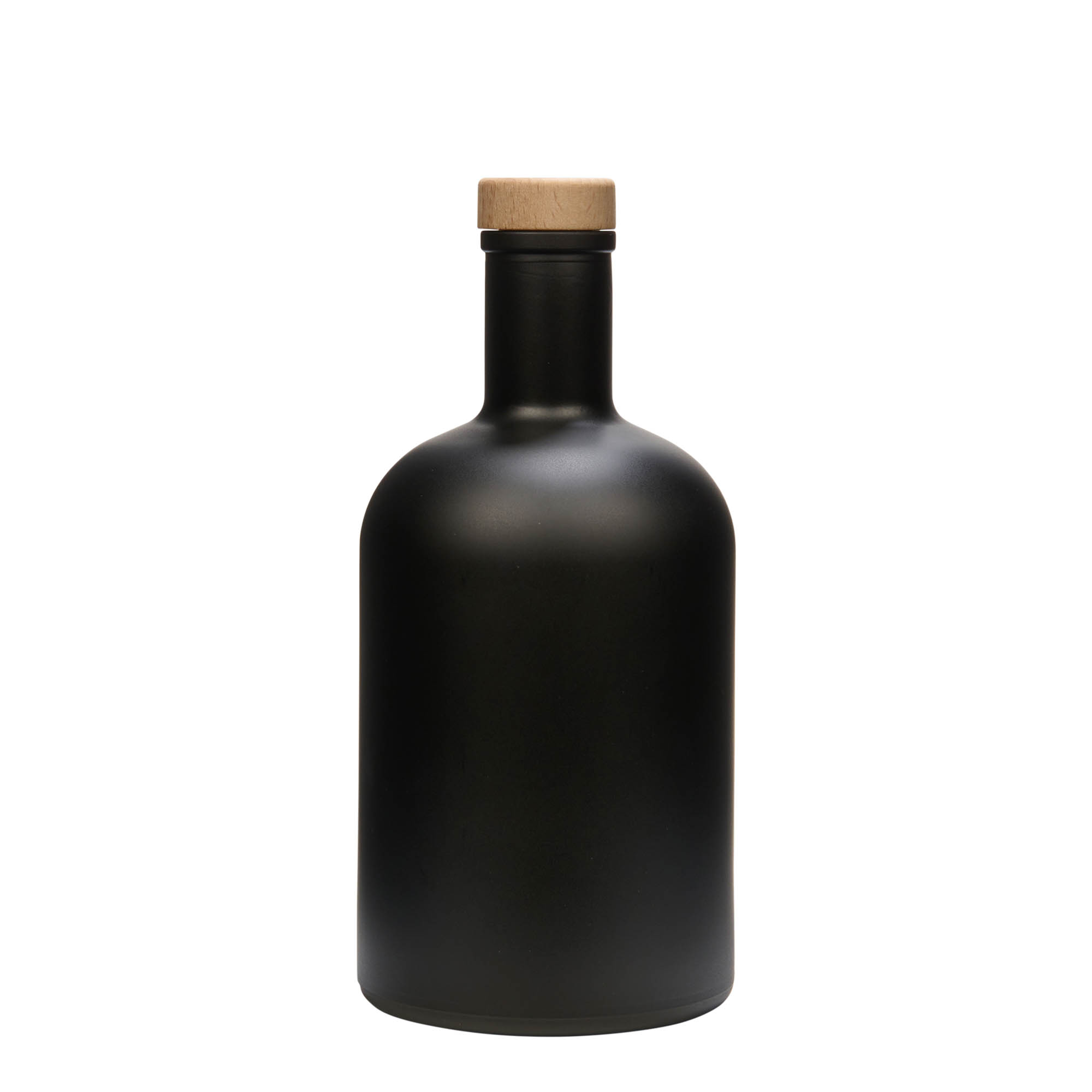 700 ml glasflaske 'Gerardino', sort, munding: kork