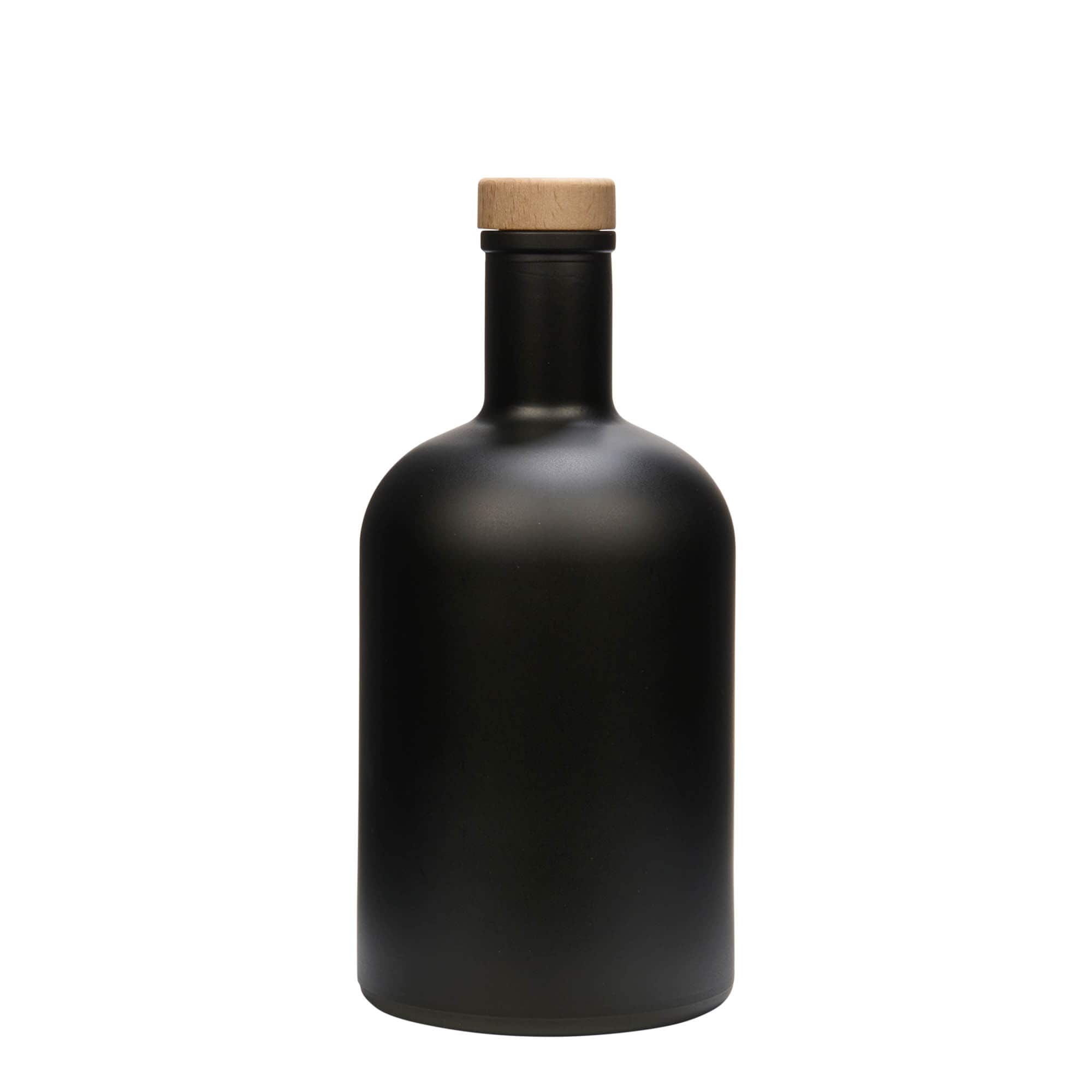 700 ml glasflaske »Gerardino«, sort, munding: kork