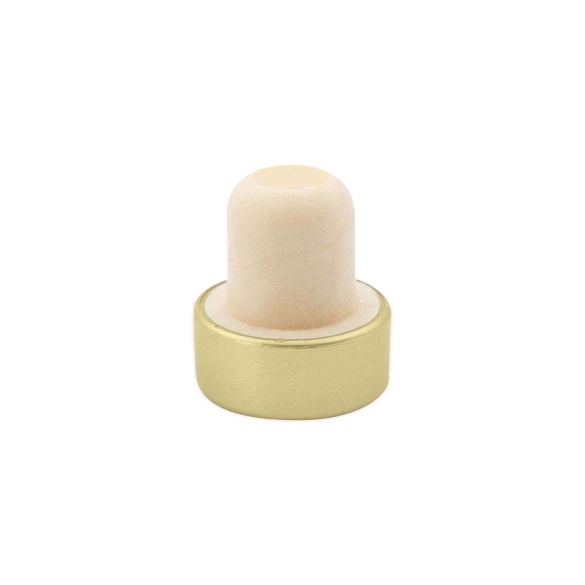 Grebskork 19 mm, plastik, guld, til munding: Kork