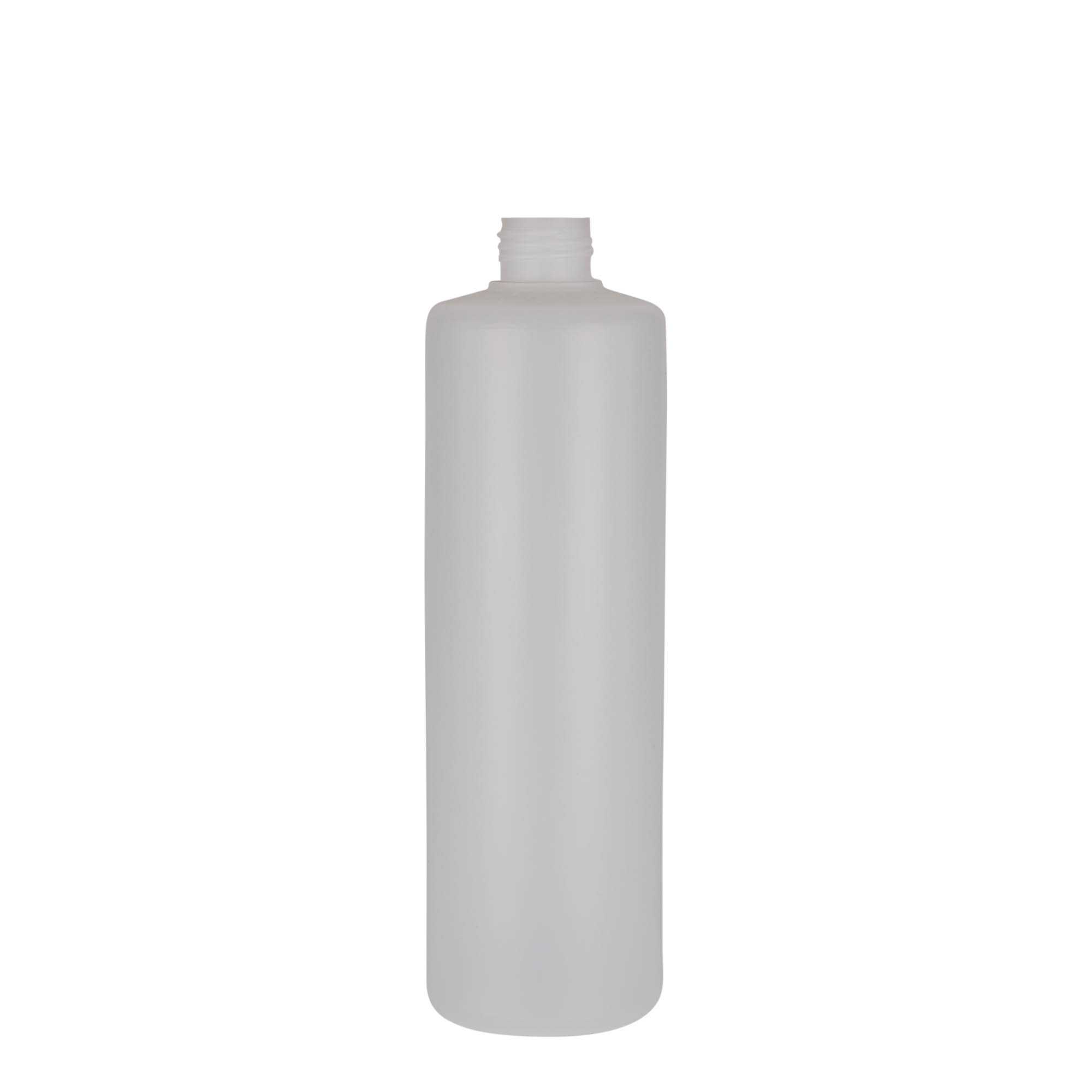 500 ml rund flaske, PE-plast, natur, åbning: skruelåg 500 ml rund flaske, PE-plast, natur, åbning: skruelåg