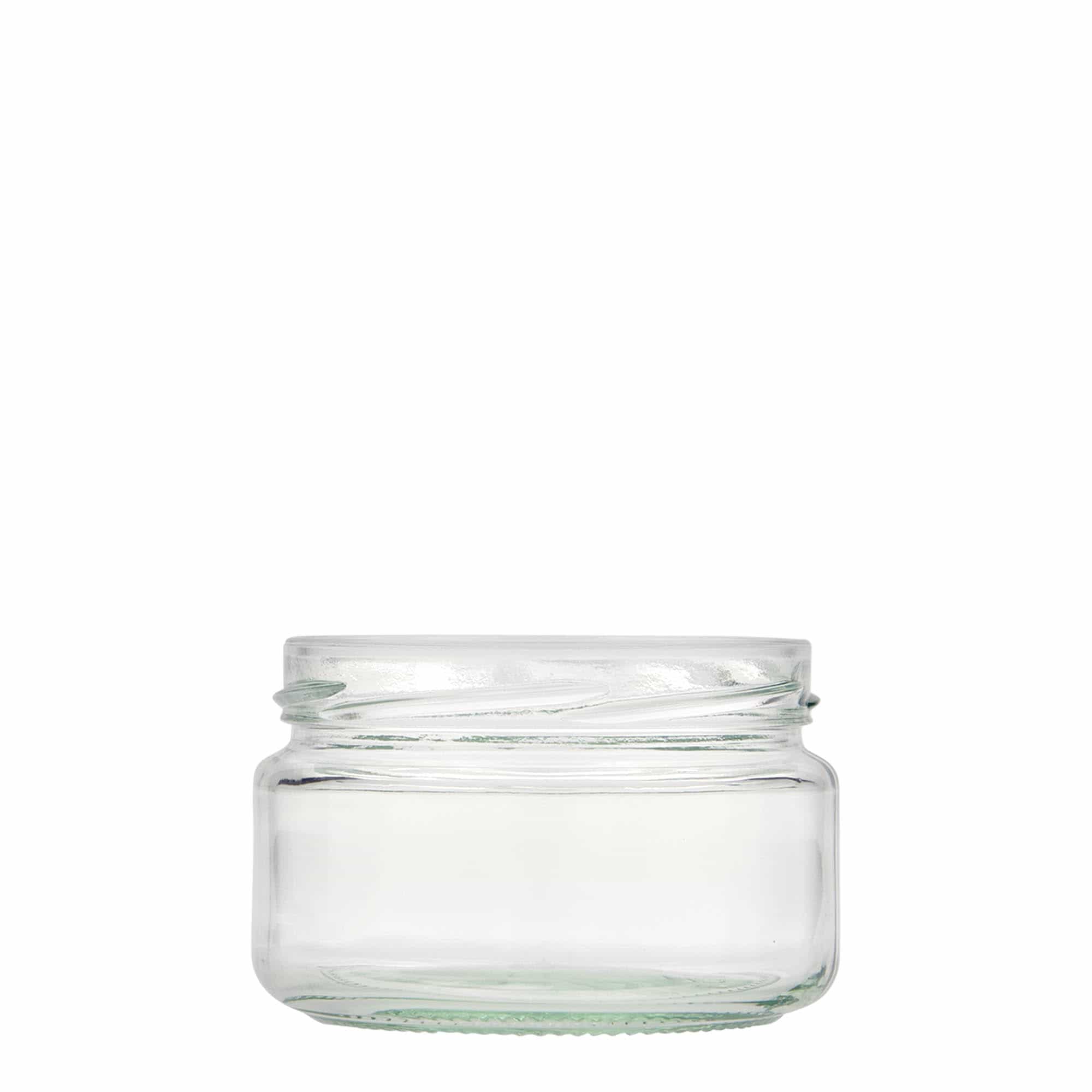 230 ml flad rundt glas, åbning: Twist-Off (TO 82) 230 ml flad rundt glas, åbning: Twist-Off (TO 82)