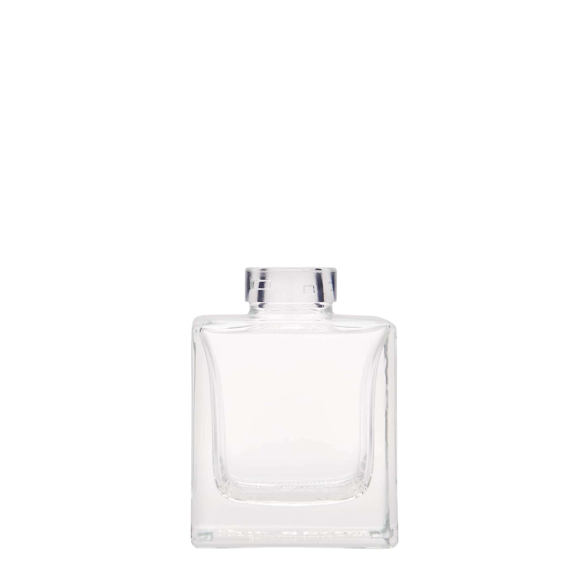 100 ml glasflaske »Cube«, firkantet, åbning: kork