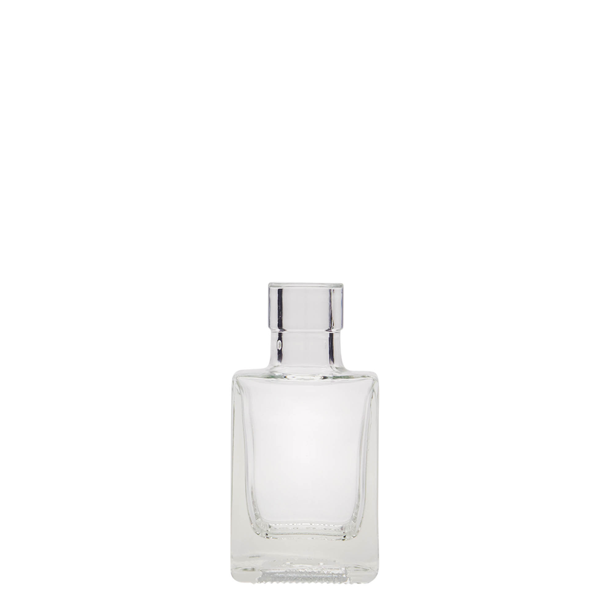50 ml glasflaske 'Cube', firkantet, munding: kork