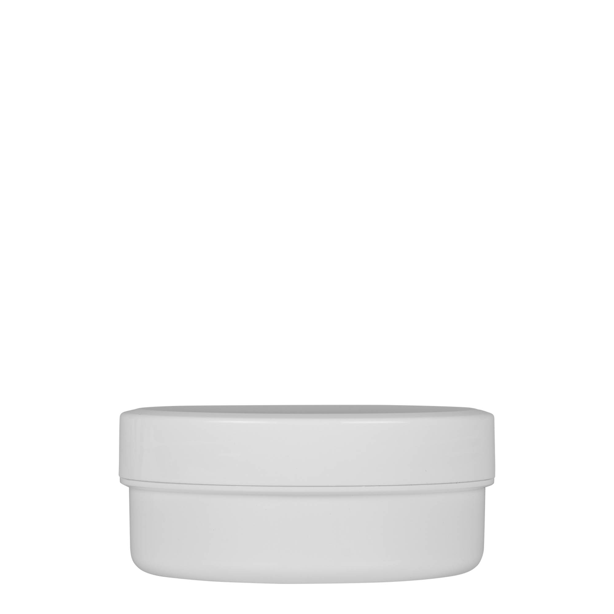 125 ml plastikdåse 'White Line', PP, hvid, åbning: skruehætte 125 ml plastikdåse 'White Line', PP, hvid, åbning: skruehætte
