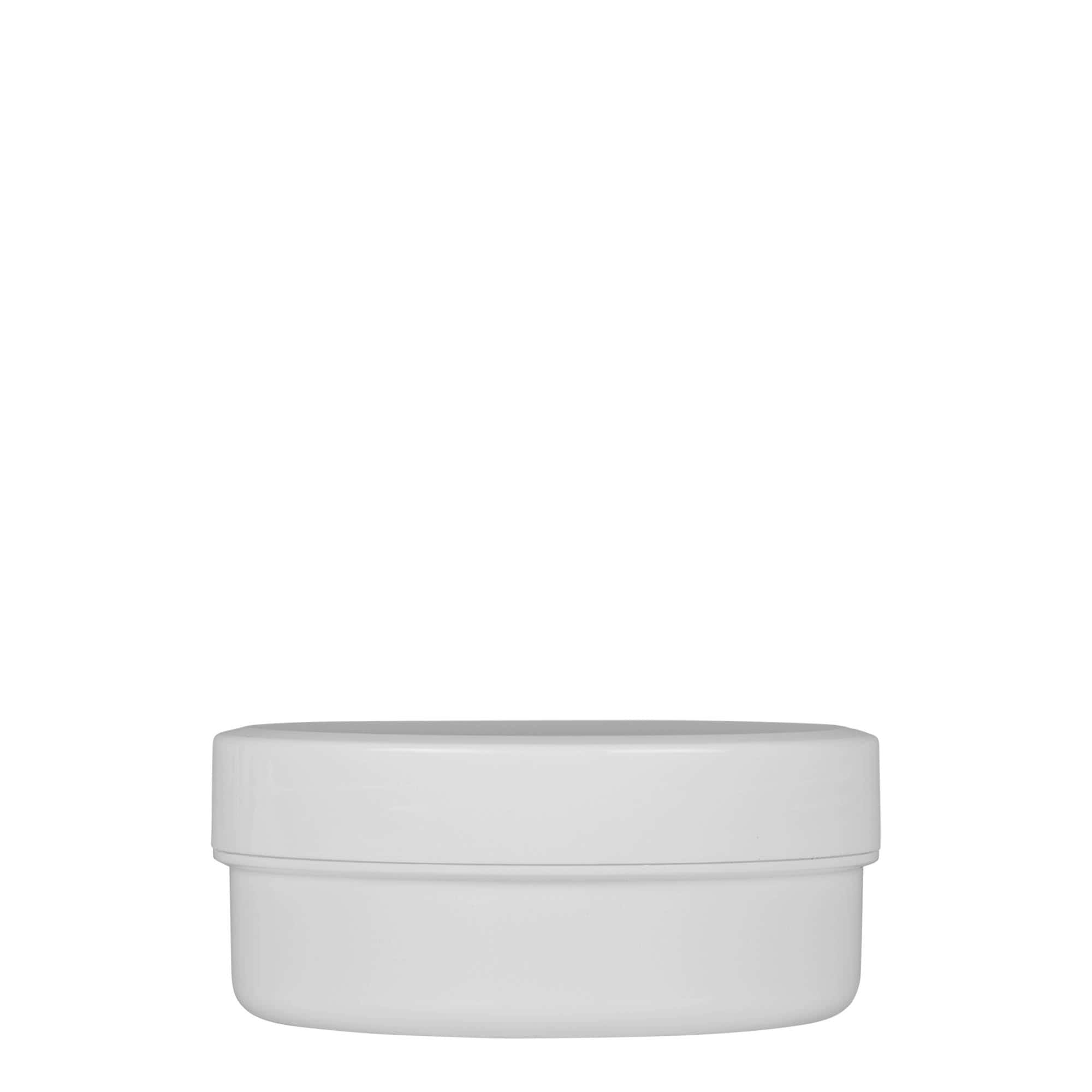 125 ml plastikdåse »White Line«, PP, hvid, åbning: skruehætte