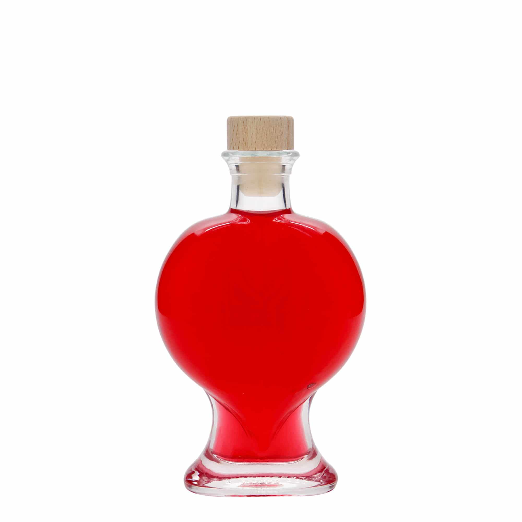 200 ml glasflaske 'Hjerte', åbning: Kork