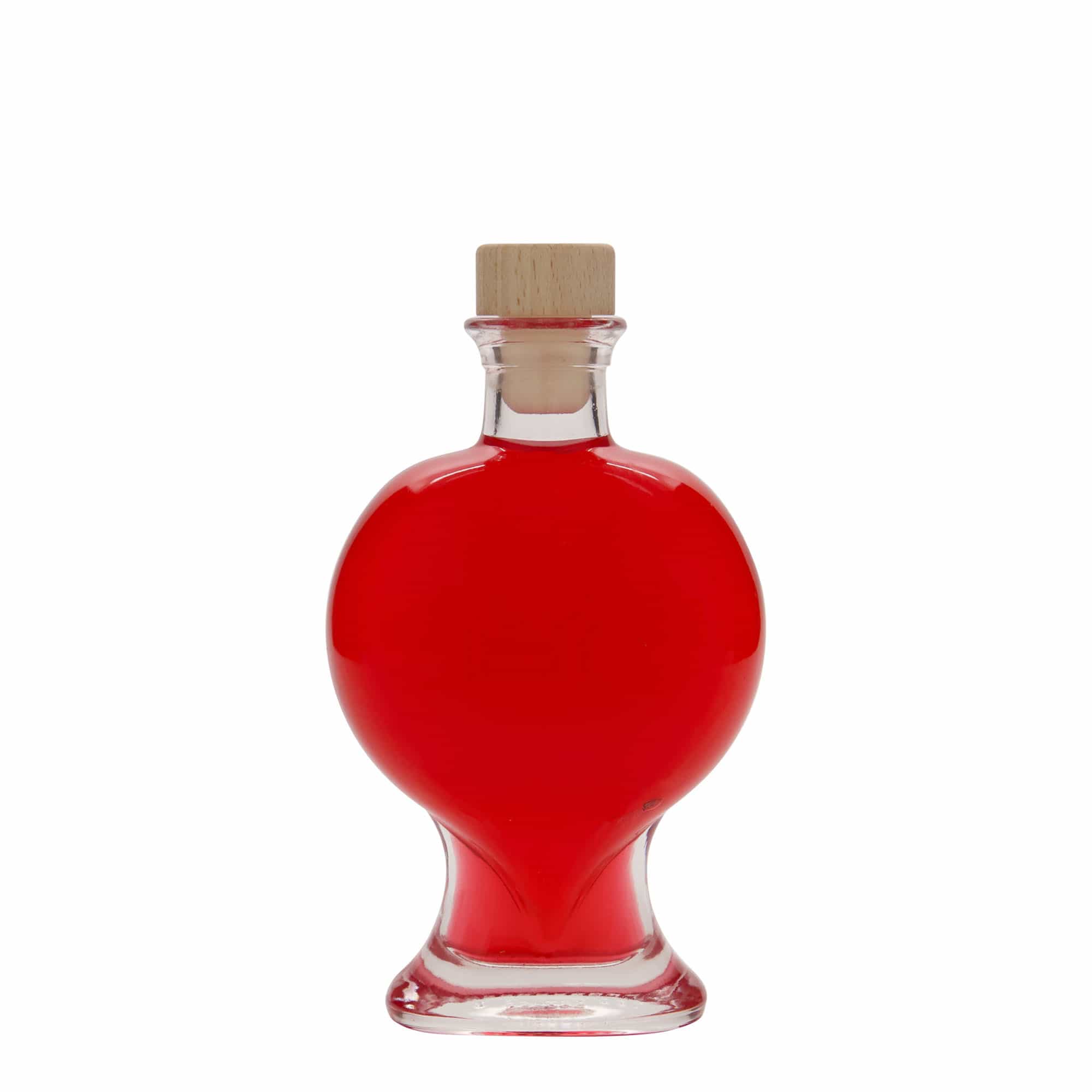200 ml glasflaske 'Hjerte', åbning: Kork