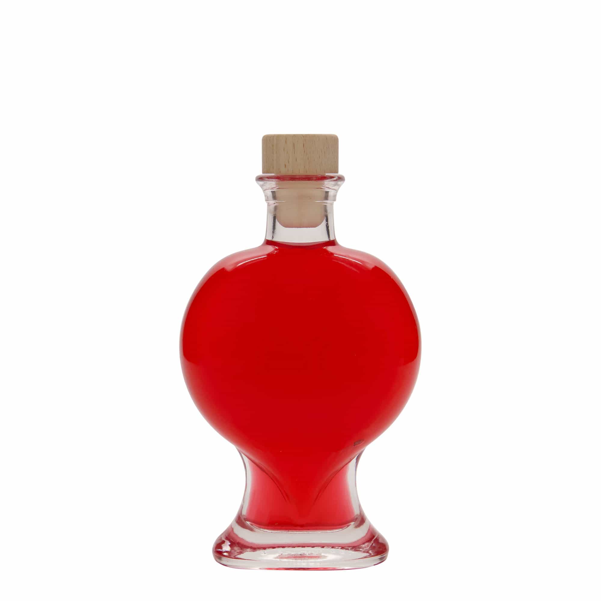 200 ml glasflaske 'Hjerte', åbning: kork