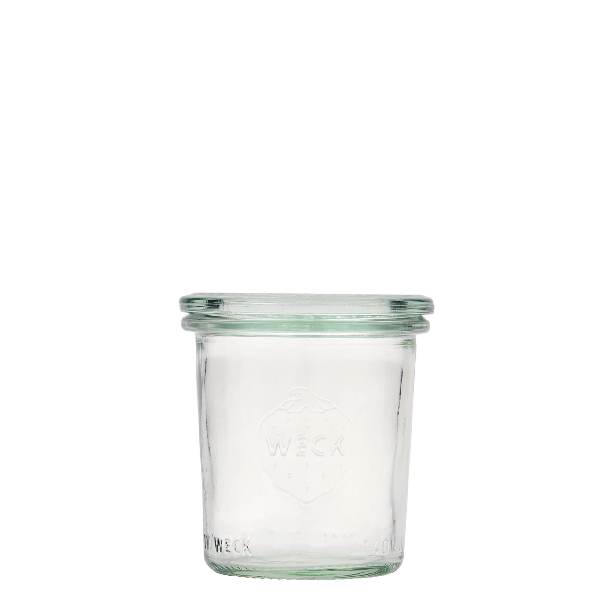 140 ml cylindrisk WECK-sylteglas, åbning: Rund kant