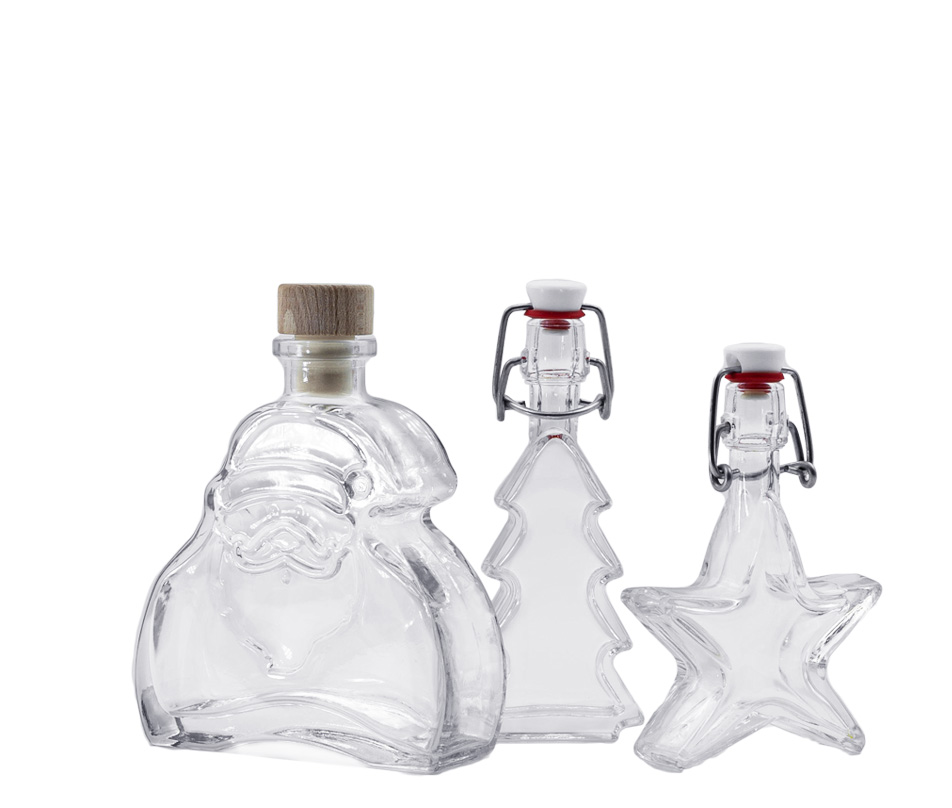 Juleflasker Tre dekorative flasker til juletiden