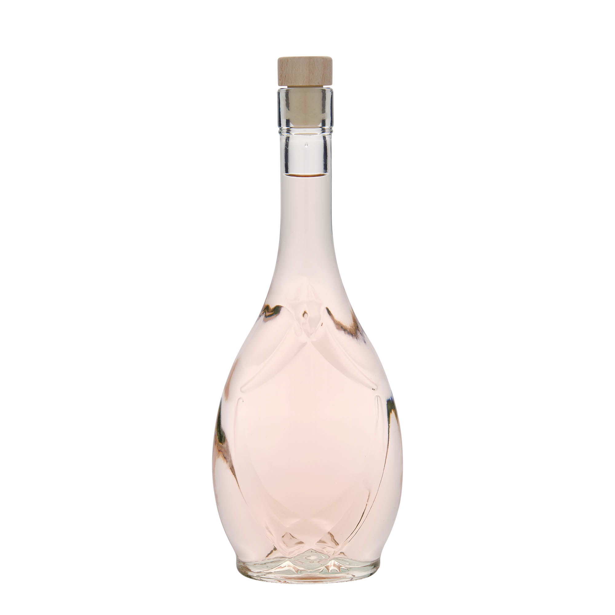 500 ml glasflaske »Saragossa«, oval, åbning: kork
