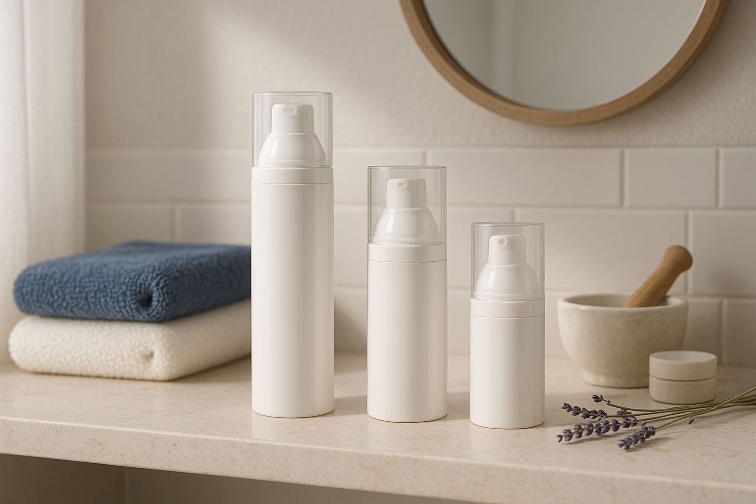 Airless Dispenser pumpehoved 'Mezzo', PP-plast, sort