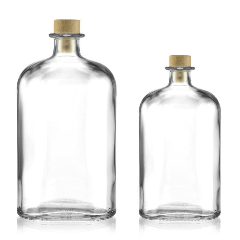 1.000 ml glasflaske 'Dundee', oval, åbning: Kork 1.000 ml glasflaske 'Dundee', oval, åbning: Kork