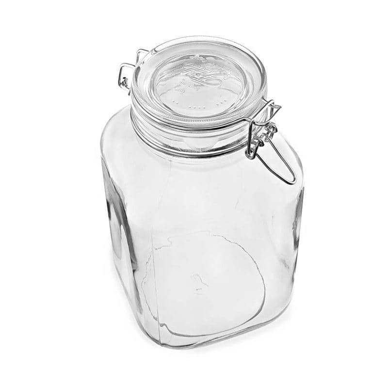 3.000 ml patentglas 'Fido', kvadratisk, åbning: Patentlåg