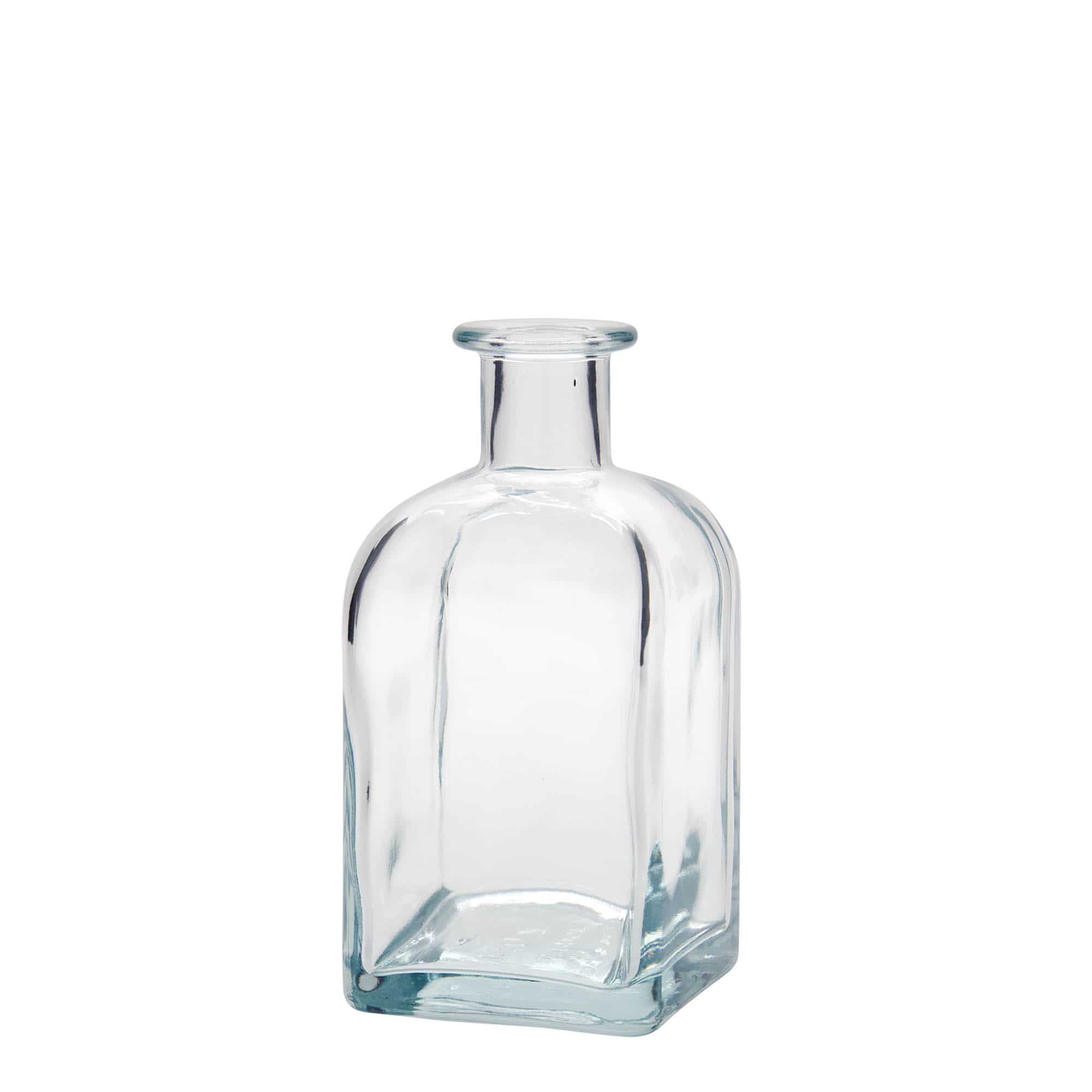 350 ml glasflaske apoteker 'Carré', kvadratisk, åbning: Kork